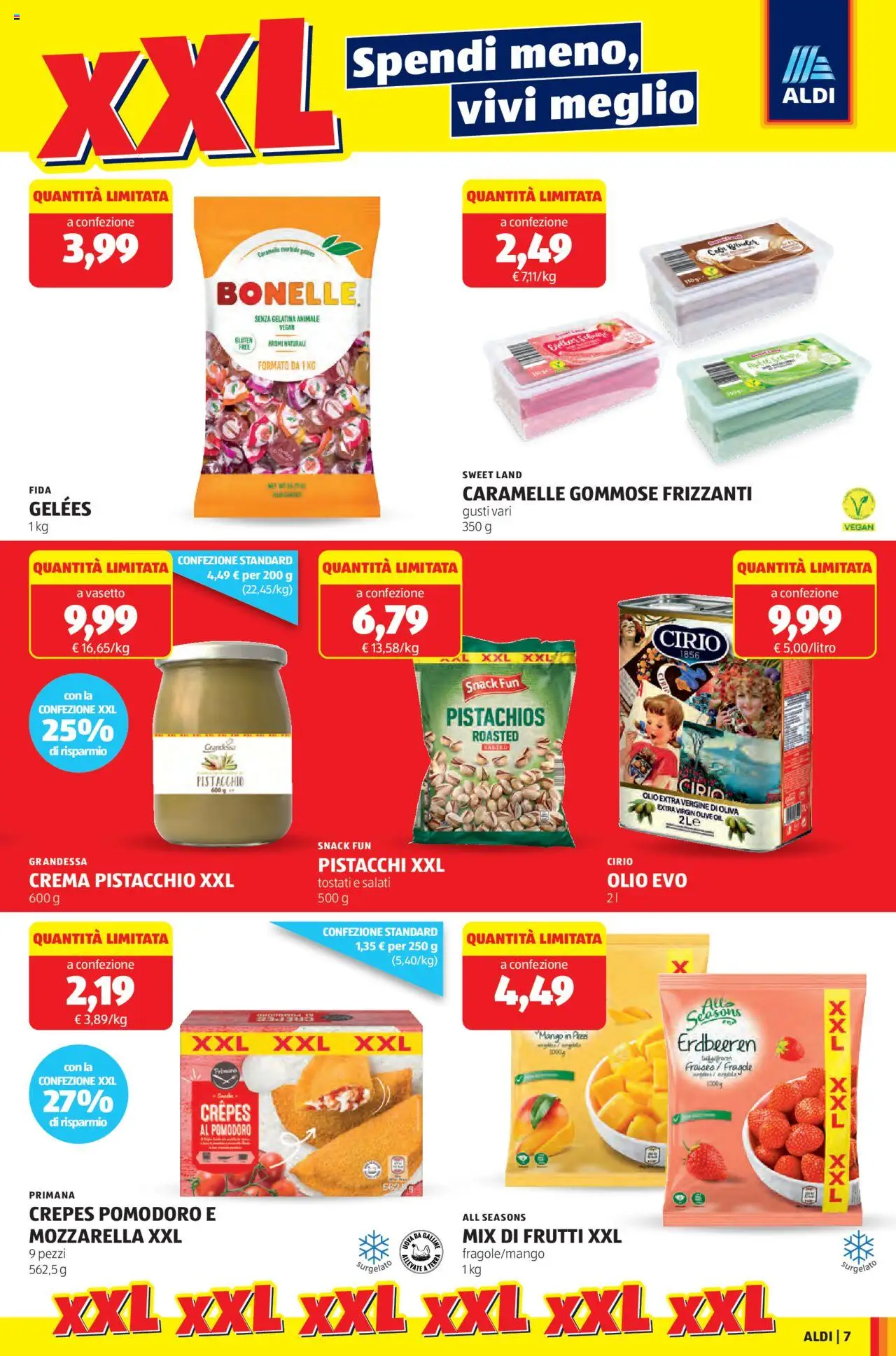 Volantino Aldi del 01.09.2025 | Pagina: 7 | Prodotti: Fragole, Pomodoro, Olio extra vergine, Pistacchi