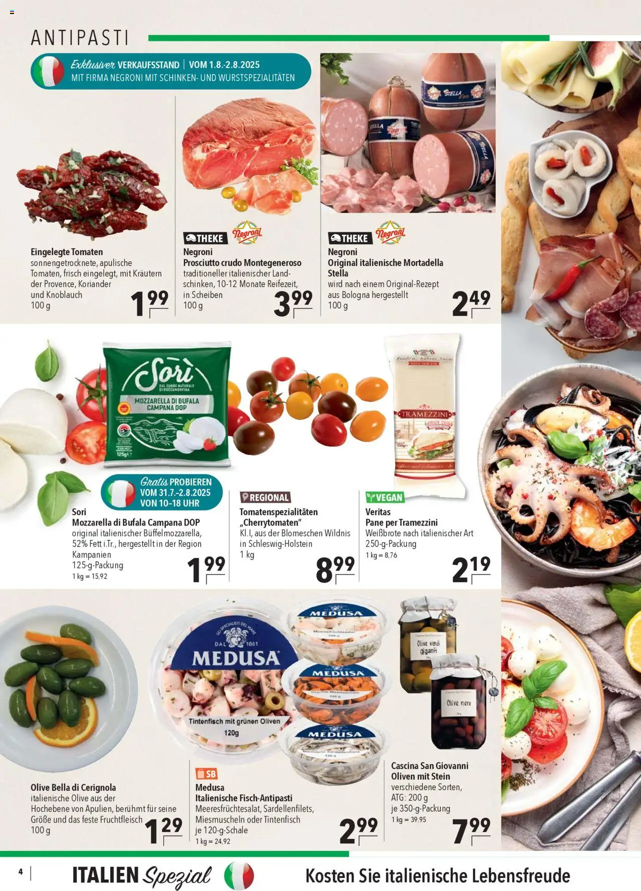 CITTI Markt Prospekt 	 - gültig ab dem 30.07.2025 | Seite: 4 | Produkte: Theke, Pane, Tomaten, Tintenfisch