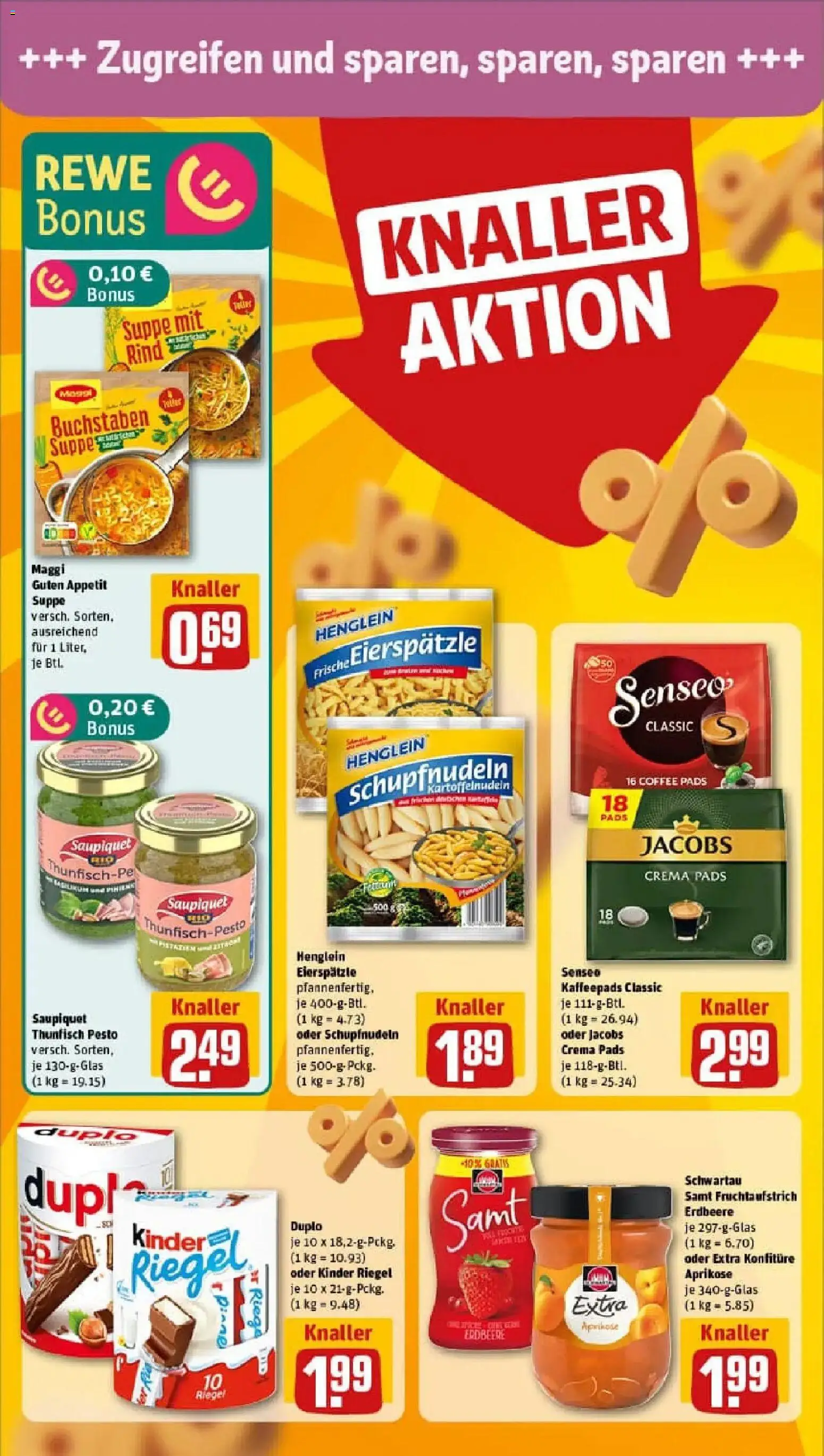 Rewe prospekt Bad Orb	 – gültig ab 11.01.2026 | Seite: 4 | Produkte: Senseo, Maggi, Thunfisch, Kinder riegel