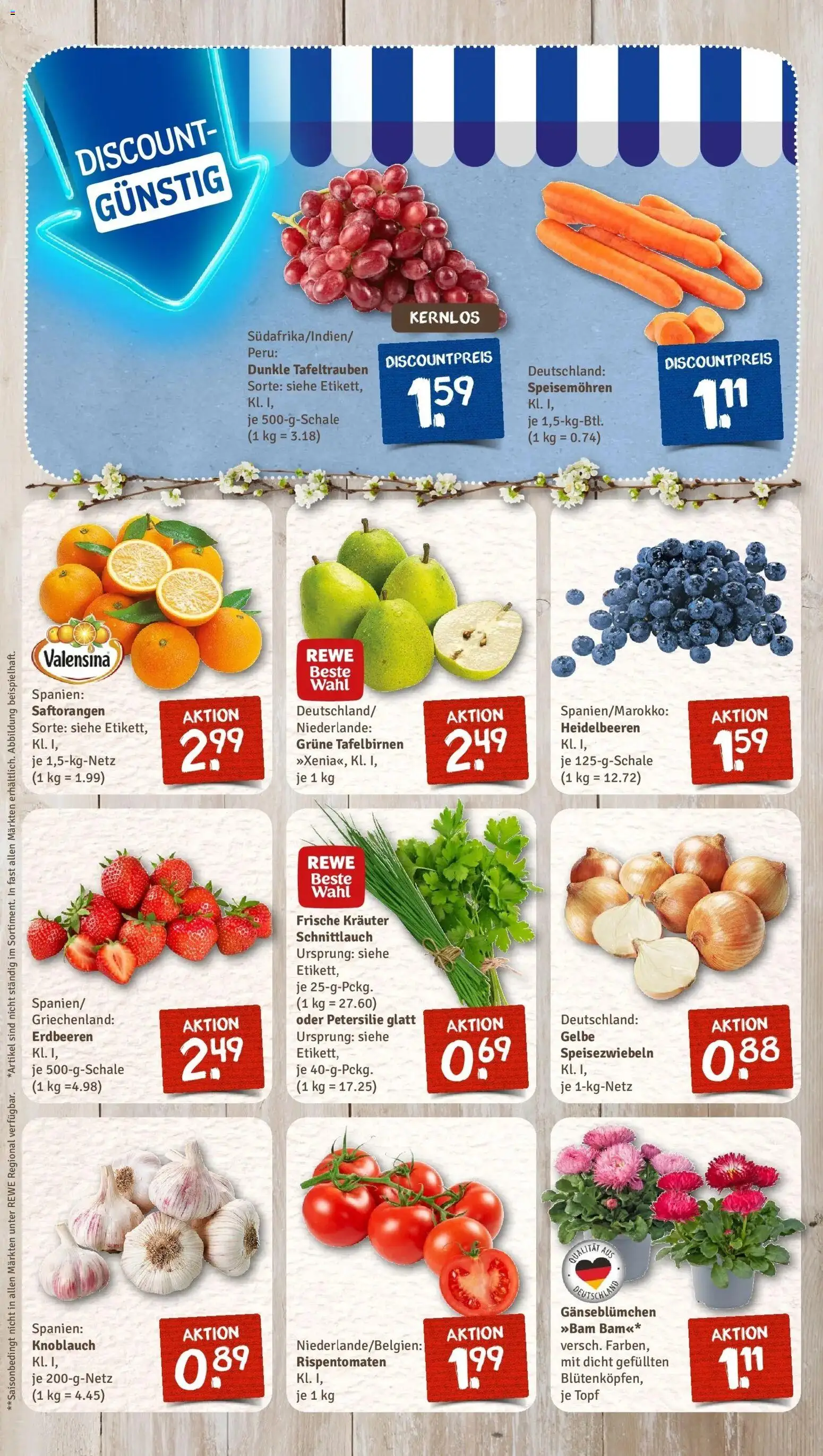 Rewe Prospekt Mannheim	 – gültig ab 30.03.2026 | Seite: 6 | Produkte: Valensina, Knoblauch, Petersilie, Erdbeeren