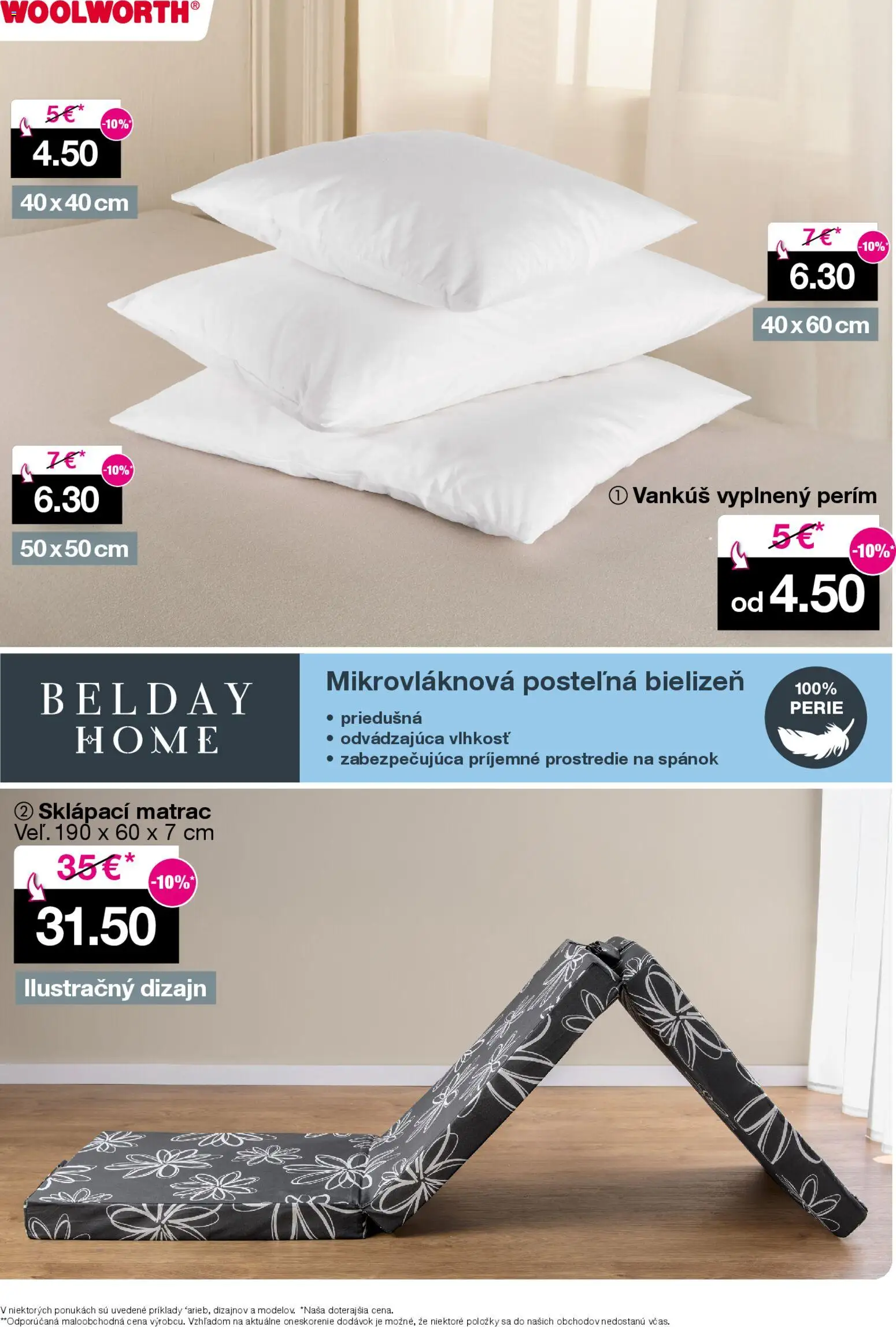 Nové Woolworth akcie – leták je platný od 09.01.2026 | Strana: 5 | Produkty: Matrac, Vankúš