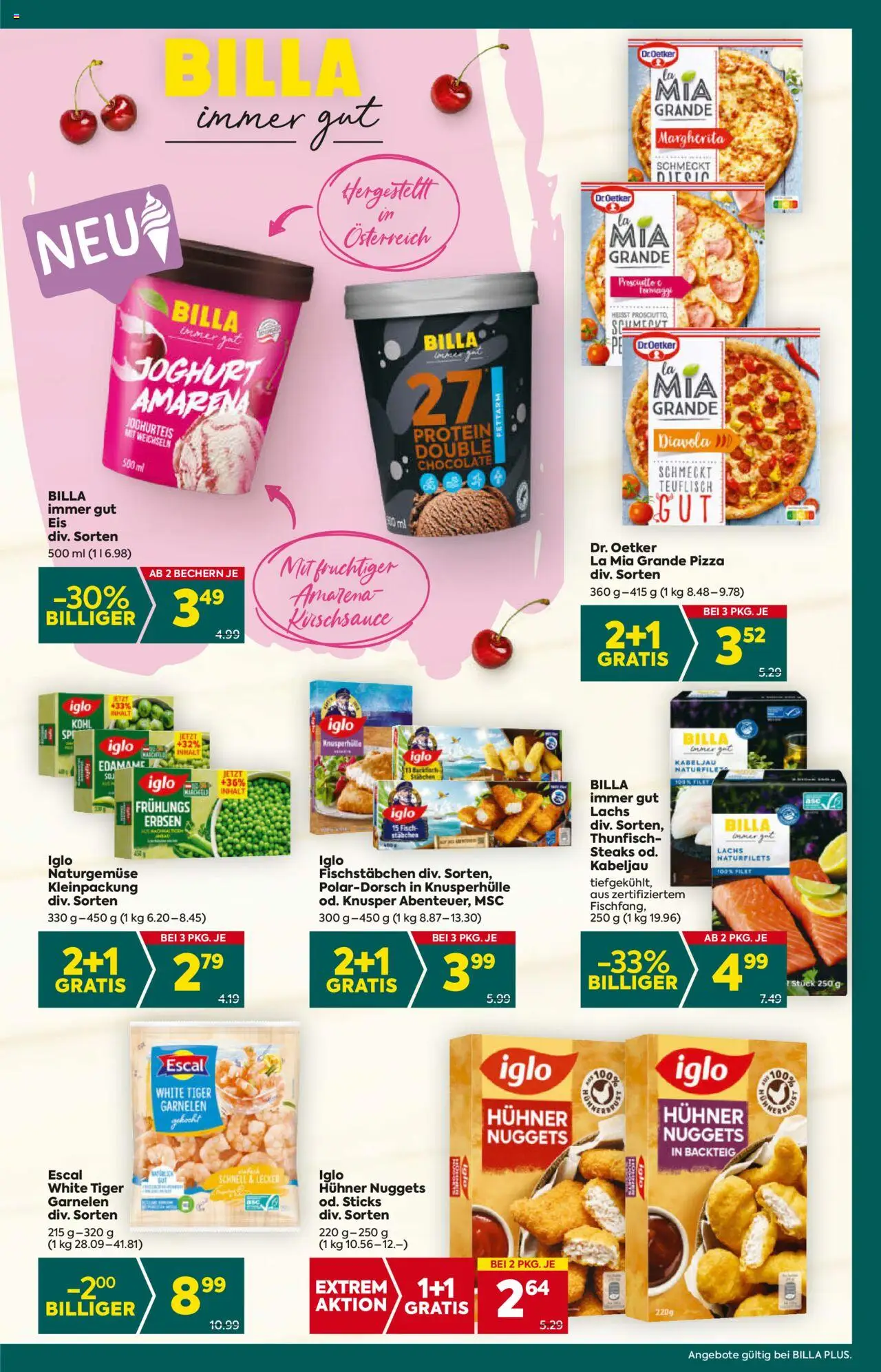 Billa Plus Flugblatt - Steiermark gültig ab 24.07.2025 | Seite: 15 | Produkte: Erbsen, Joghurt, Pizza, Fisch