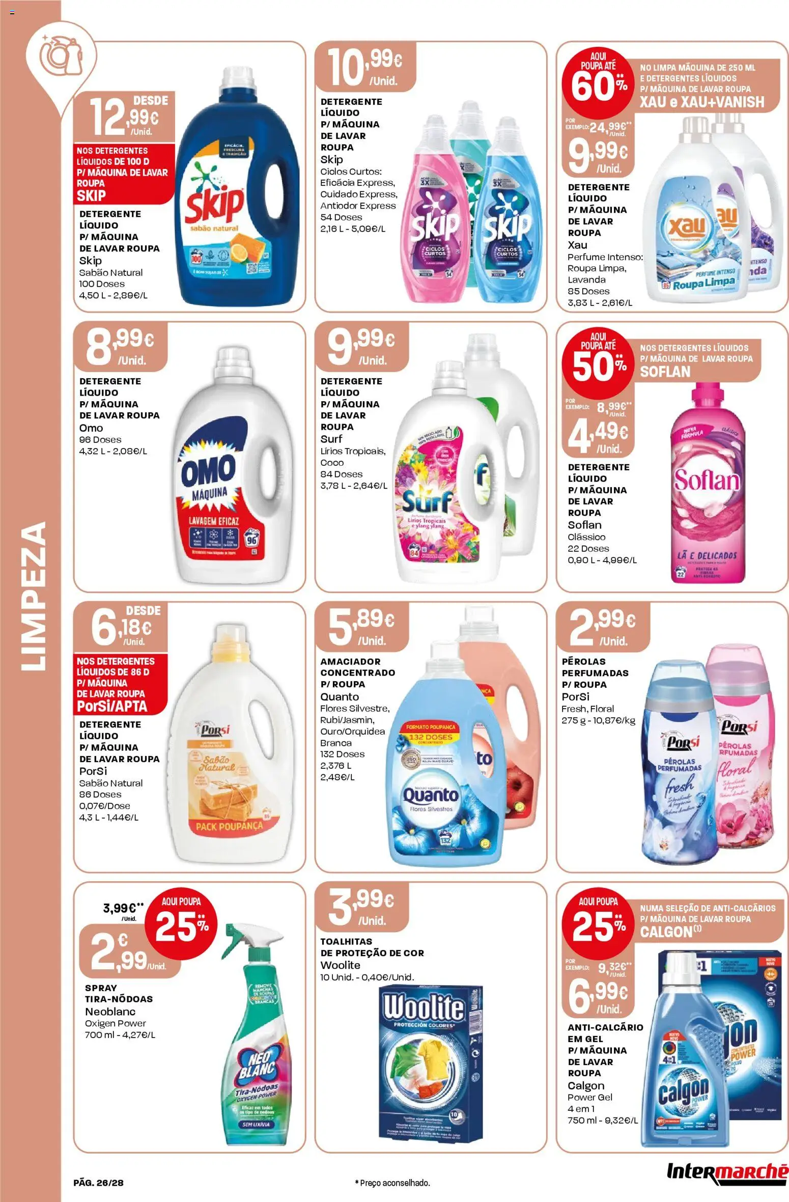 Intermarché Folheto Contact │ válido de 23.04.2026 | Página: 26 | Produtos: Máquina de lavar, Flores, Perfume, Sabão