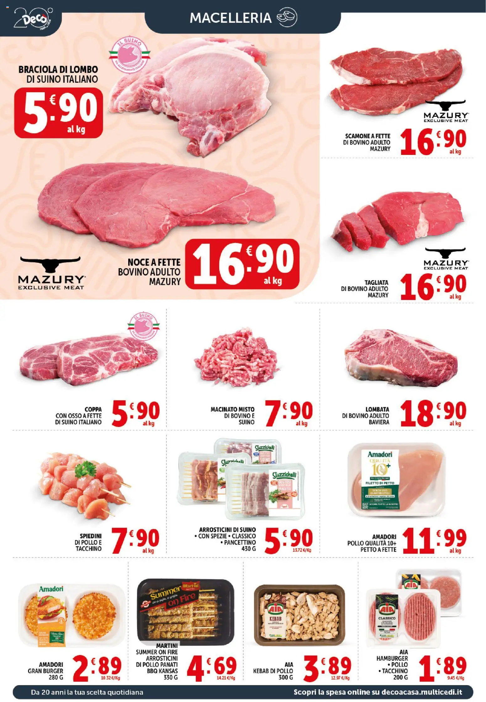 Volantino Decò del 21.04.2026 | Pagina: 4 | Prodotti: Pollo, Suino, Spiedini, Arrosticini