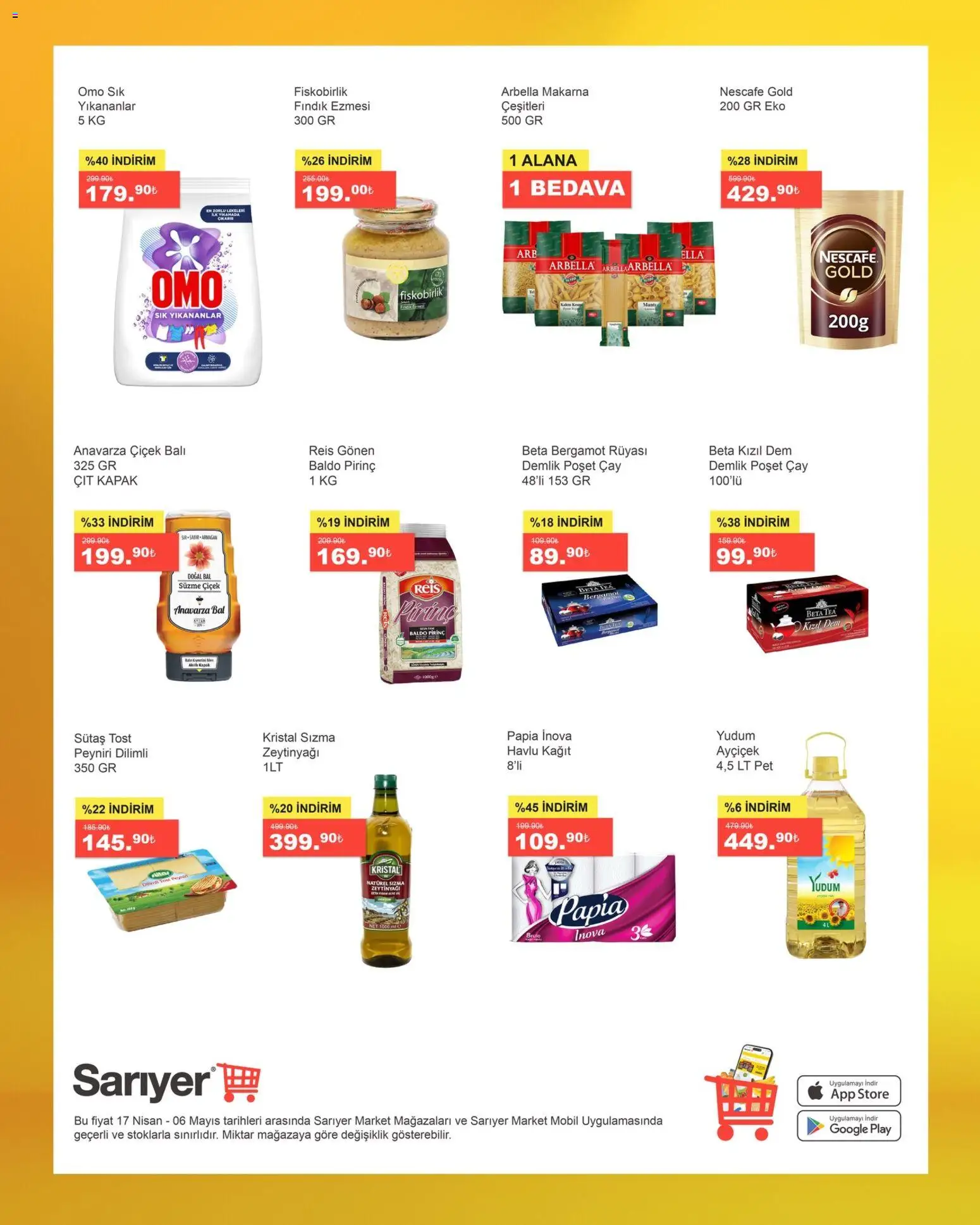 Sarıyer Katalog - 17.04.2026 tarihinden itibaren geçerlidir | Sayfa: 2 | Ürünler: Çay, Makarna, Fındık, Demlik poşet çay
