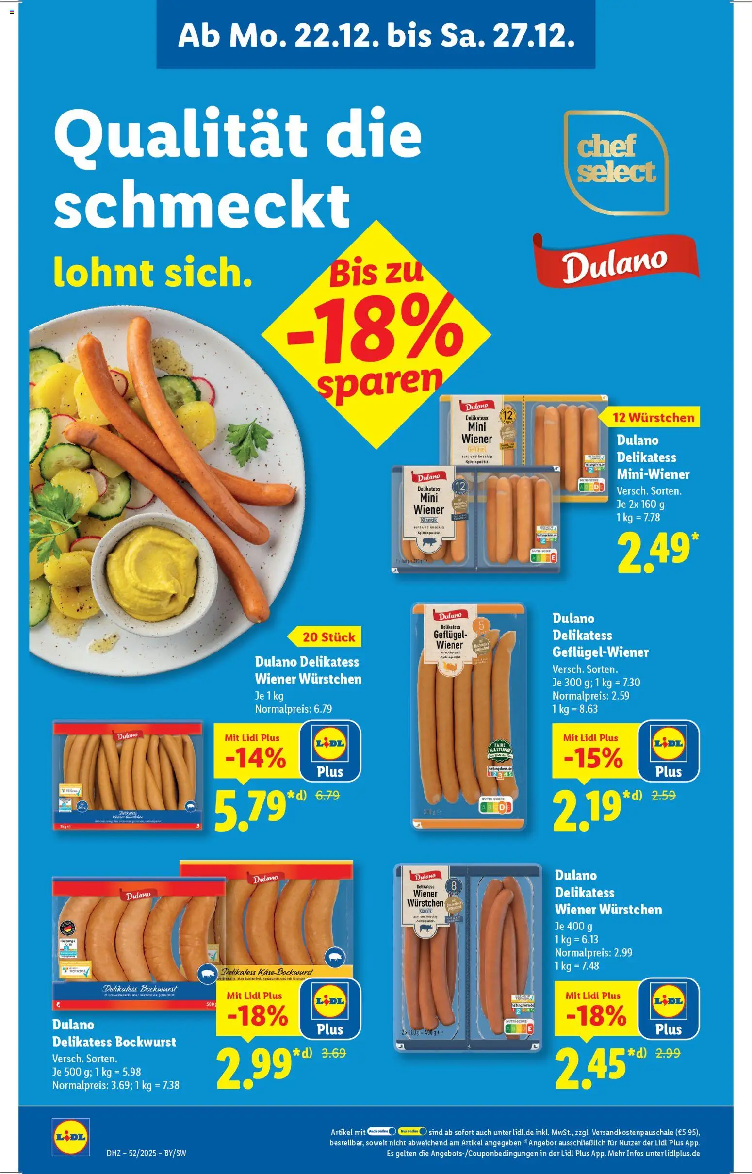 Lidl Prospekt Steinheim am Albuch – gültig ab 22.12.2025 | Seite: 20 | Produkte: Bockwurst, Wiener wurstchen