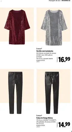 Pré-visualização Calças de Ganga Skinny, 73% Viscose (LENZING™™ ECOVEROTM), 24% poliamida, 3% elastano (LYCRA®). Tam. 34 ao 44 válido de 01.12.2025 | Página: 9 | Produtos: Vestido, Jeans, Calças