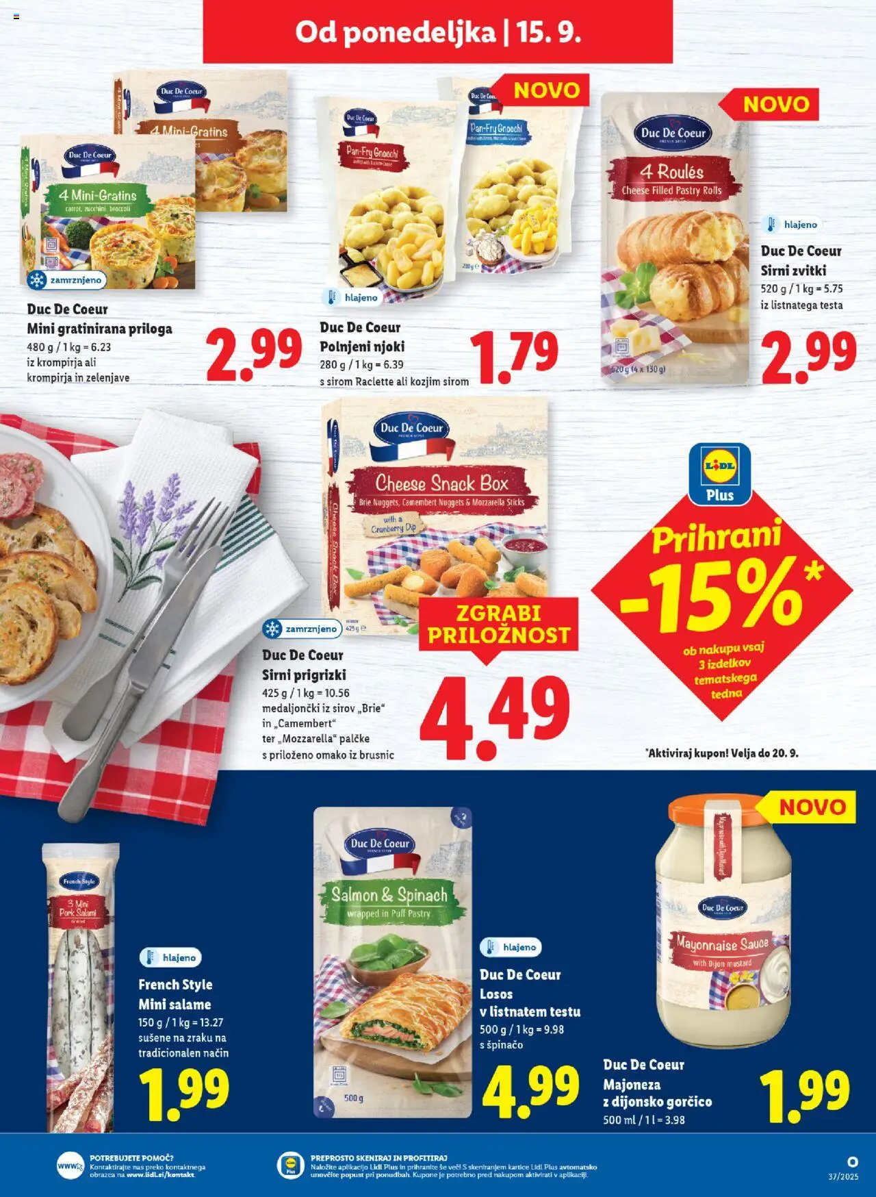 Novi Lidl katalog ponudbe – veljaven od 11.09.2025 | Stran: 41 | Izdelki: Losos, Njoki, Prigrizki, Majoneza