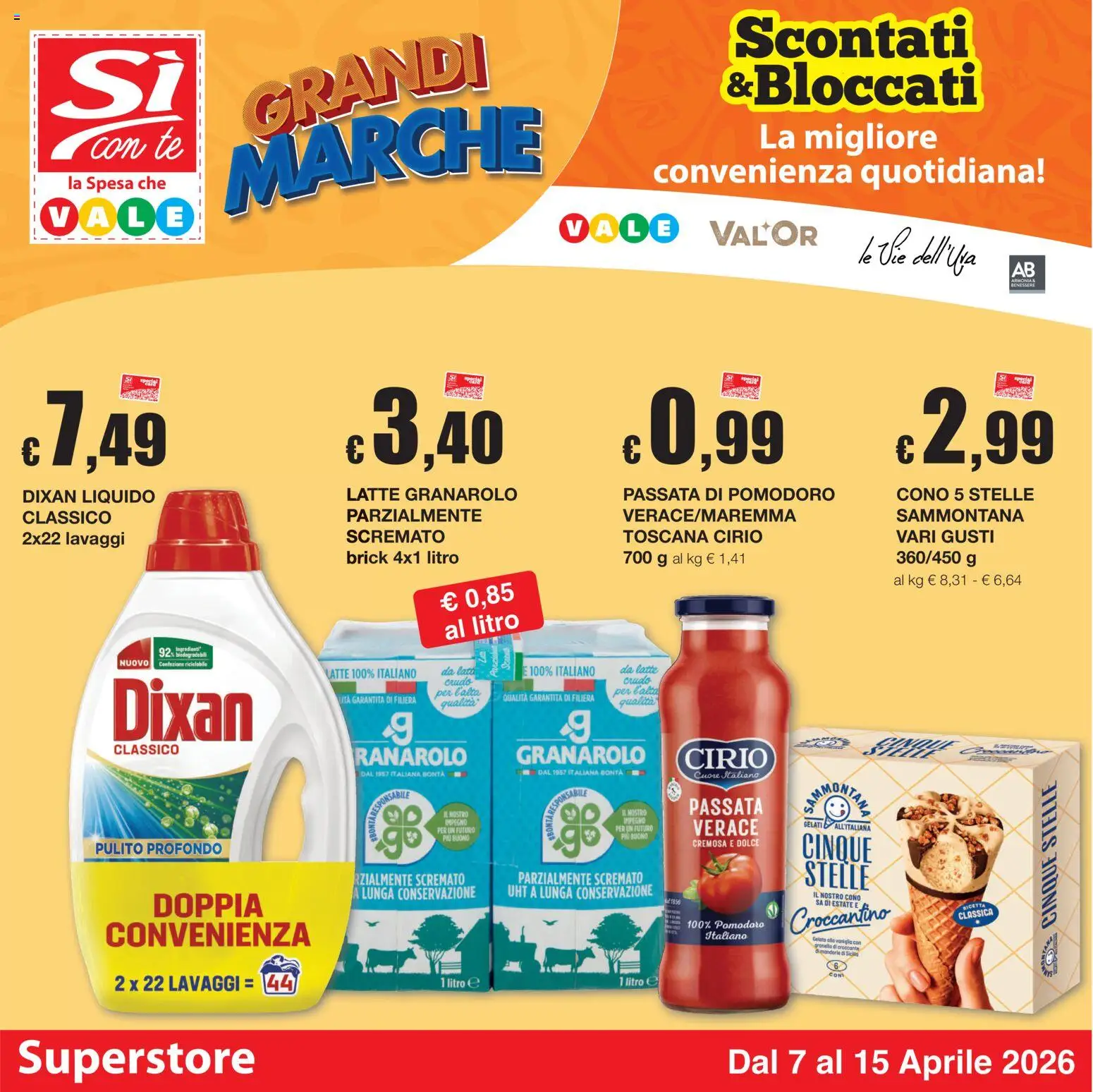 Volantino Sì con Te del 07.04.2026 | Pagina: 1 | Prodotti: Tè, Gelato, Latte, Mandorle