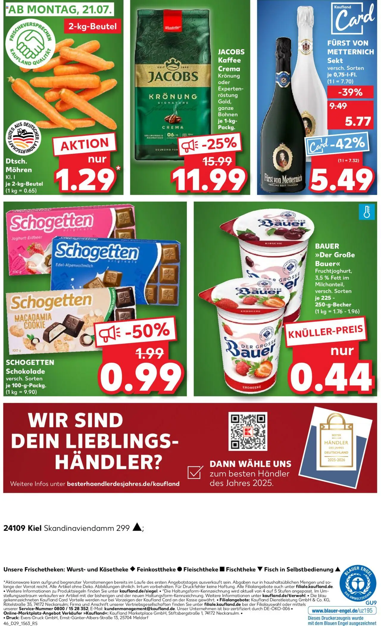 Kaufland prospekt Kiel	 - gültig ab dem 17.07.2025 | Seite: 46 | Produkte: Furst von metternich, Schokolade, Mohren, Fisch