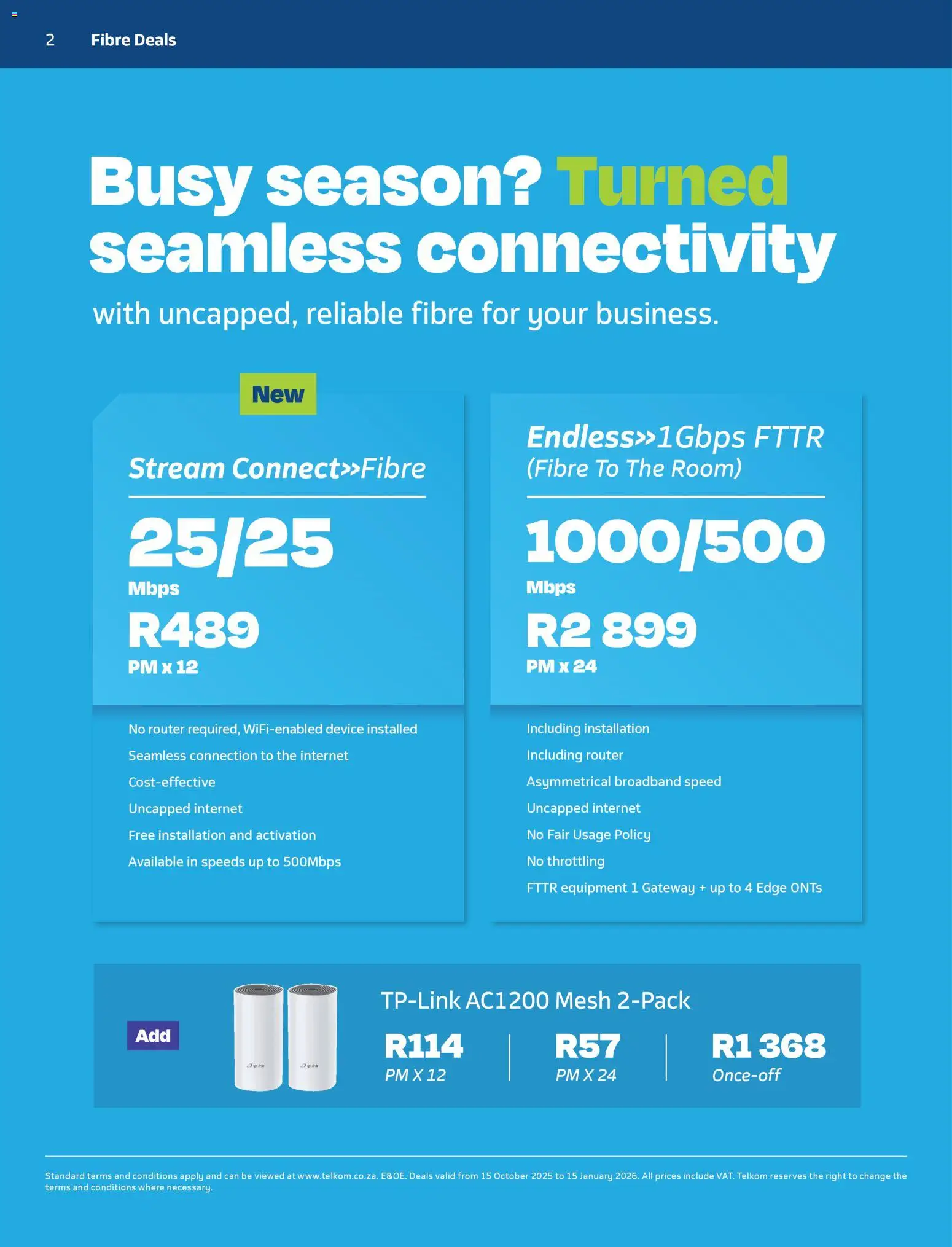 New Telkom catalogue – valid from 15.10.2025 | Page: 2 | Products: Router