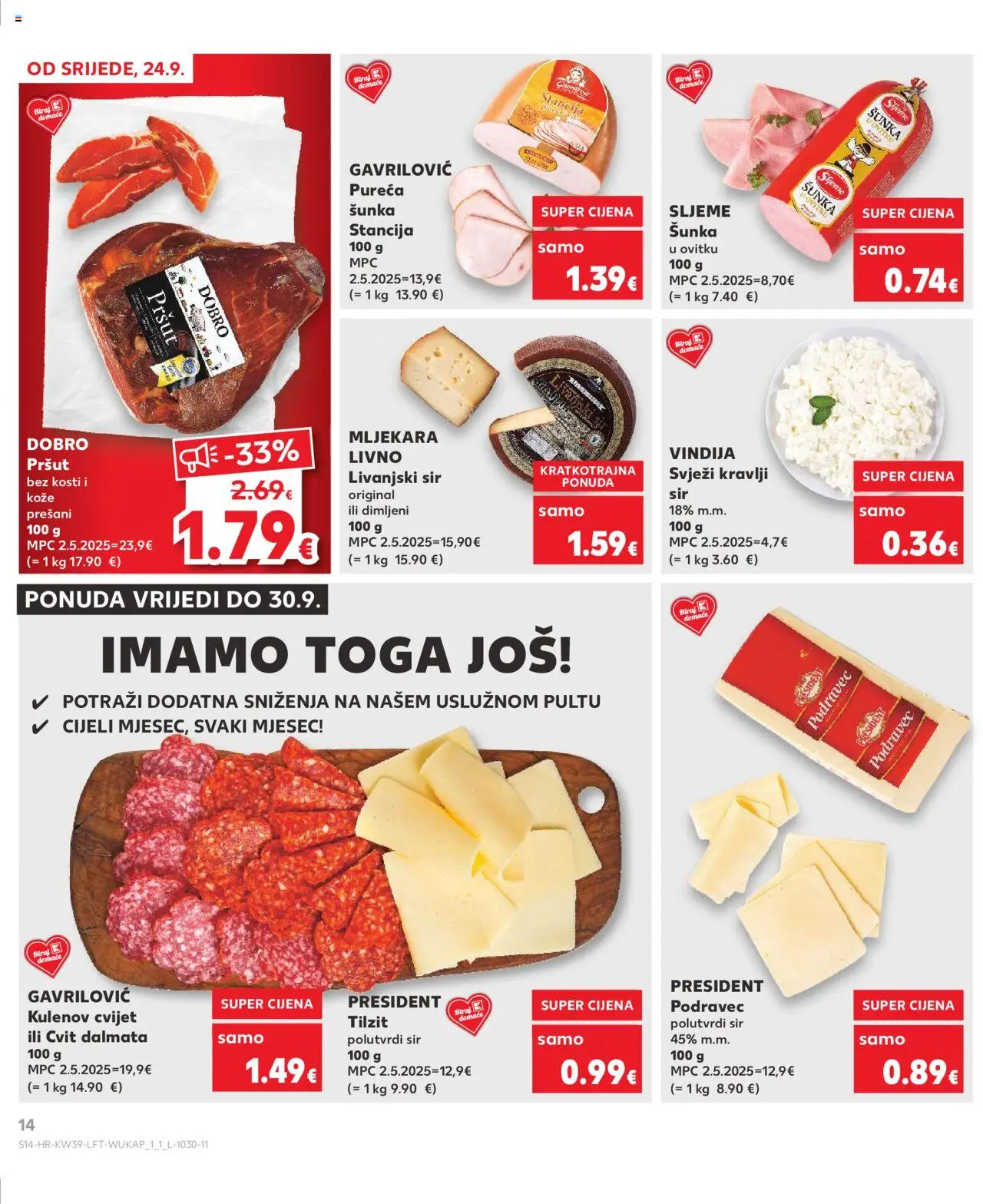 Kaufland HR akciós ujság - amely érvényes a következő dátumtól: 24.09.2025 | Oldal: 14