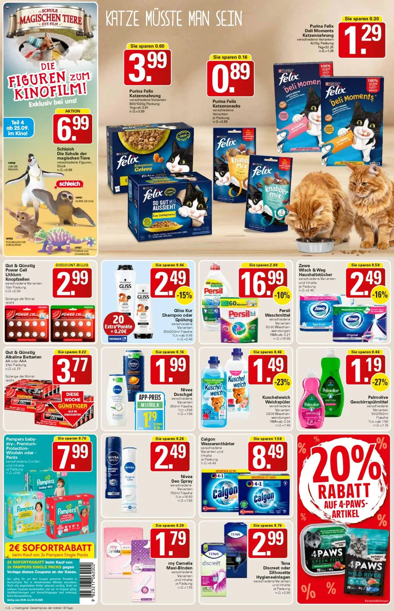 WEZ Prospekt – gültig ab 22.09.2025 | Seite: 14 | Produkte: Shampoo, Spülung, Duschgel, Weichspüler