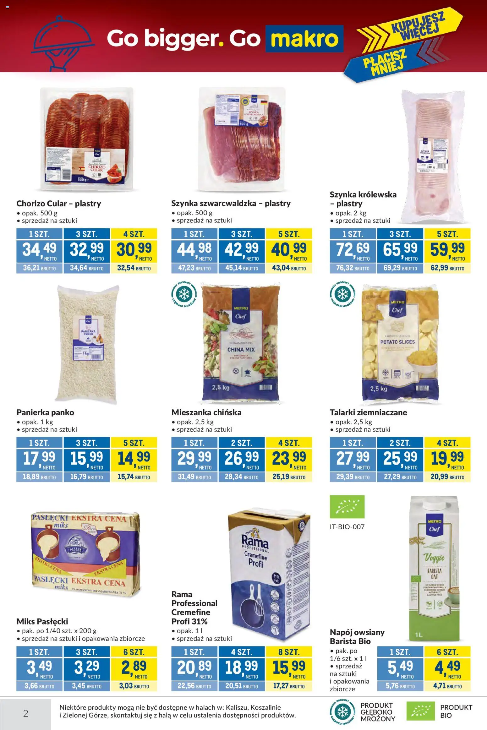 Makro Gazetka - Oferta dla gastronomii od 17.02.2026 | Strona: 2 | Produkty: Napój owsiany, Szynka, Panierka panko, Szynka szwarcwaldzka