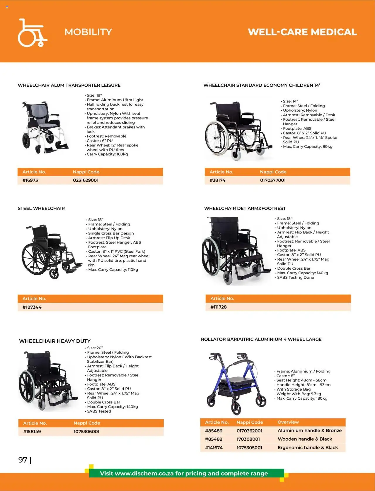 Dis-Chem - HomeCare Catalogue │ valid from 01.01.2025 | Page: 100 | Products: Bag, Frame, Lock, Light