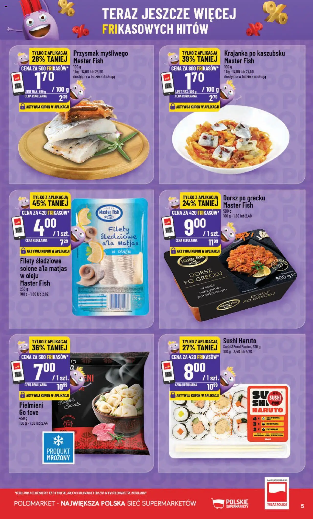 POLOmarket Gazetka - Frikasowe hity od 11.06.2025 | Strona: 5 | Produkty: Dorsz, Sushi