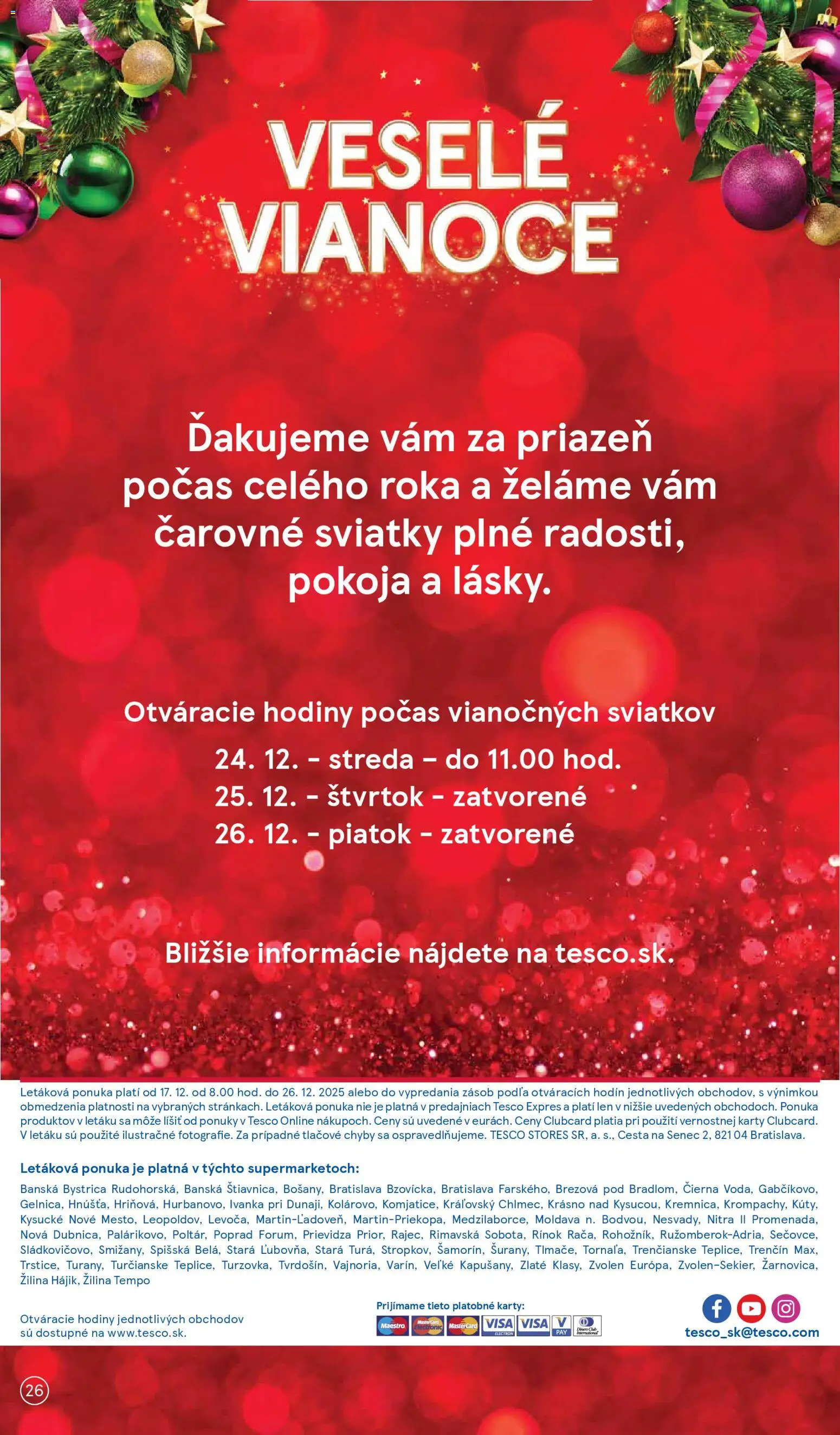 Nové Tesco akcie – leták je platný od 17.12.2025 | Strana: 26 | Produkty: Hodiny