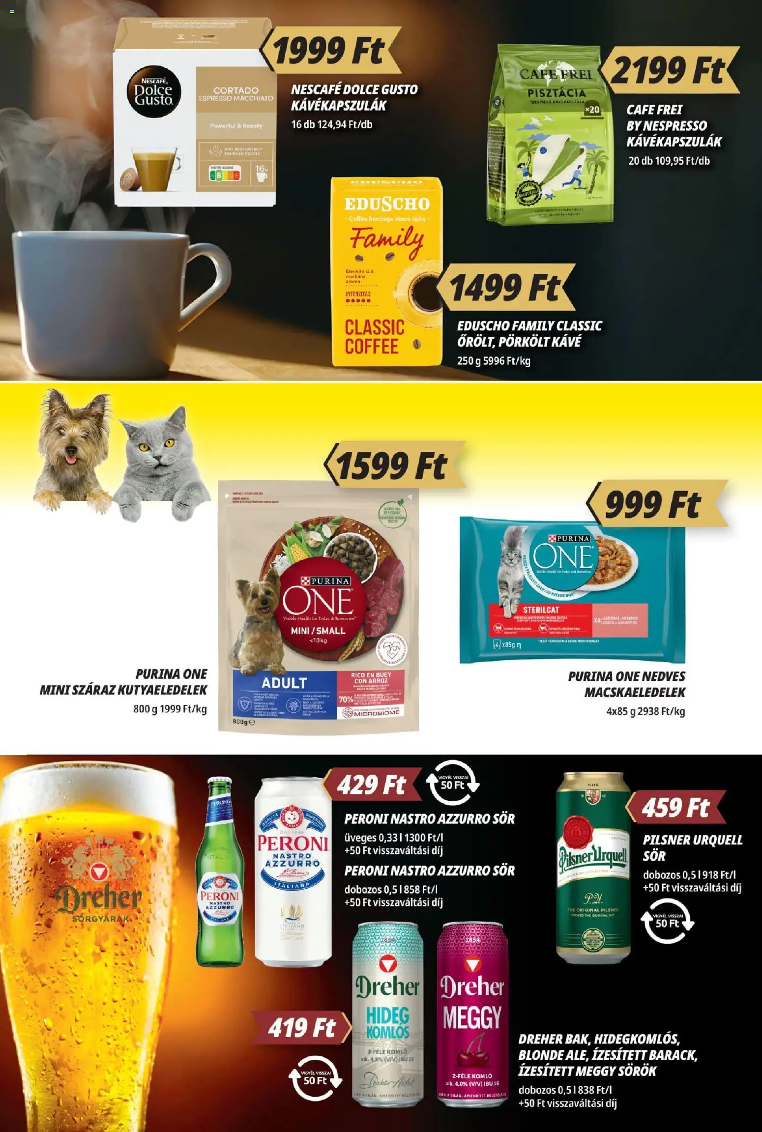 CBA Príma akciós ujság - amely érvényes a következő dátumtól: 19.03.2026 | Oldal: 11 | Termékek: Dolce Gusto, Nescafé, Meggy, Kávé