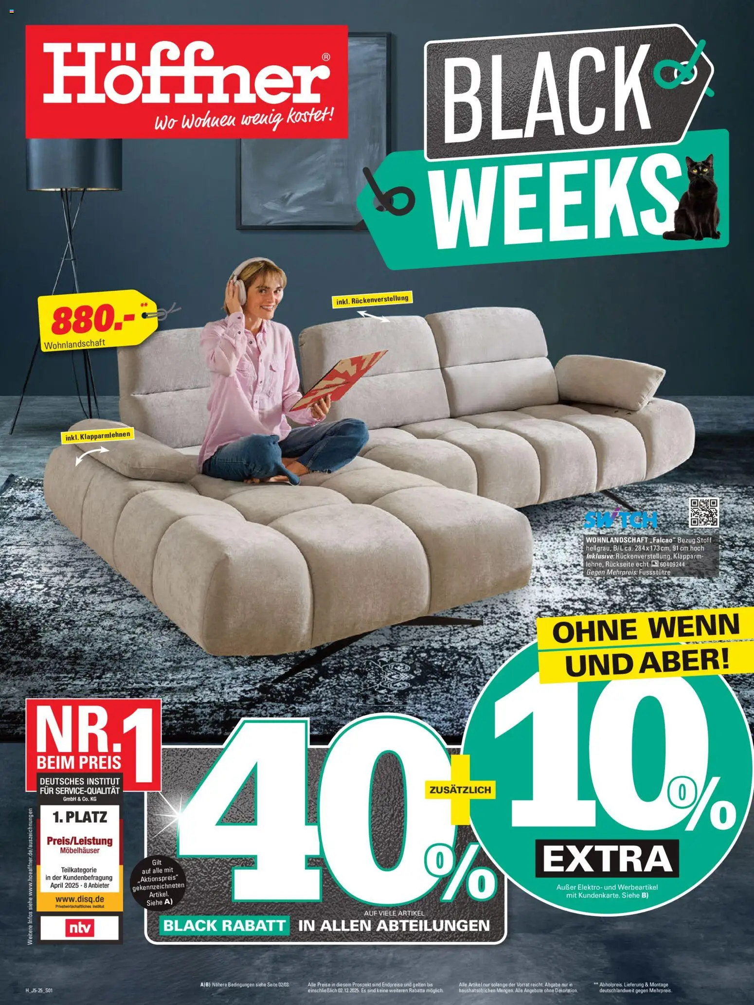 Höffner - Black Friday – gültig ab 19.11.2025 | Seite: 1 | Produkte: Wohnlandschaft