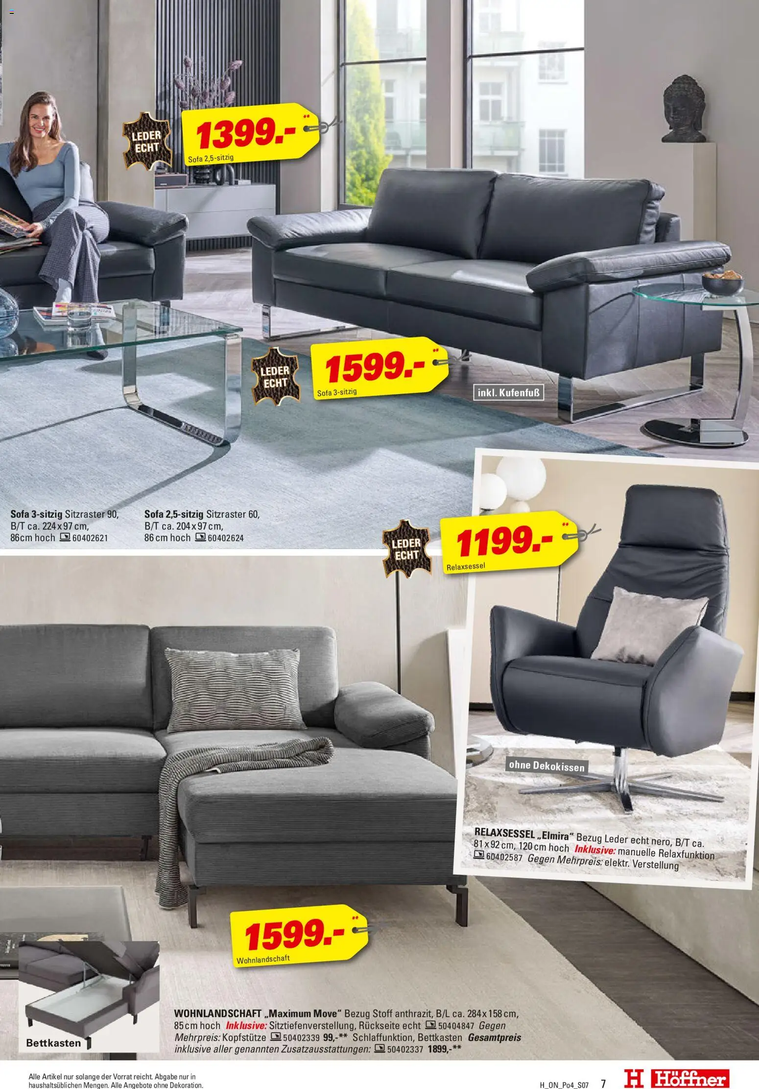 Höffner Prospekt 	 – gültig ab 28.10.2025 | Seite: 7 | Produkte: Wohnlandschaft, Relaxsessel, Sofa