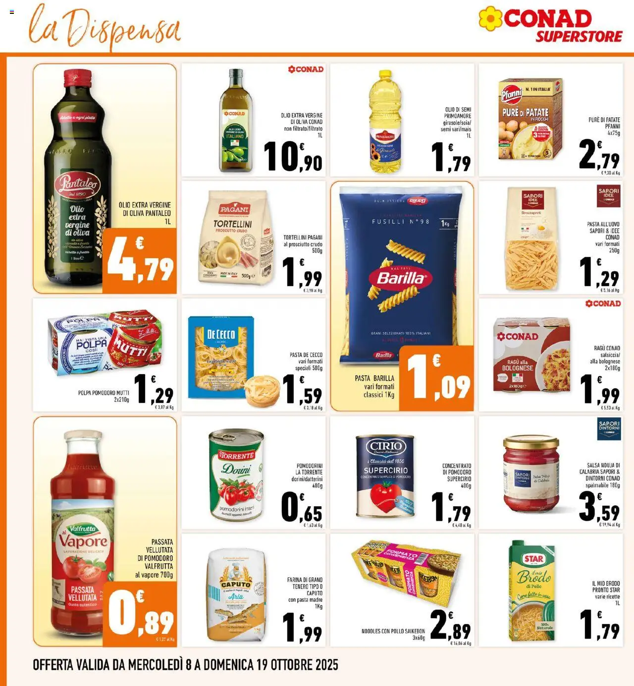 Volantino Conad del 08.10.2025 | Pagina: 20 | Prodotti: Fiocchi, Olio, Ragú, Mutti