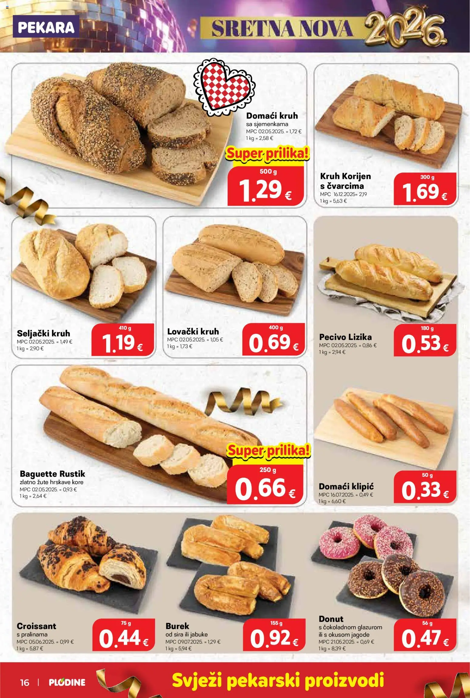 Plodine katalog | vrijedi od 27.12.2025 | Stranica: 16 | Proizvodi: Pekara, Jabuke, Jagode, Pecivo