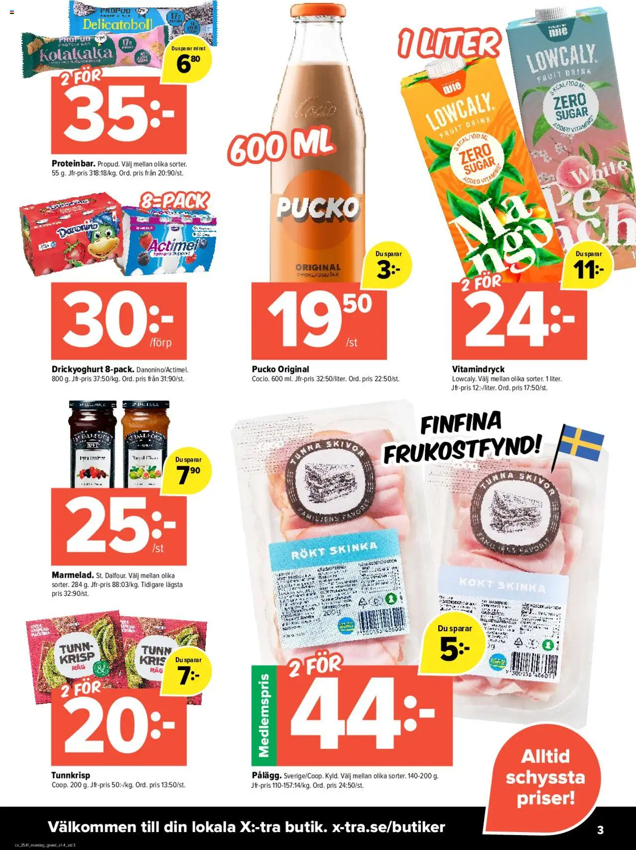 Coop X:-TRA reklamblad aktuell från 06.10.2025 | Sida: 3 | Produkter: Skinka