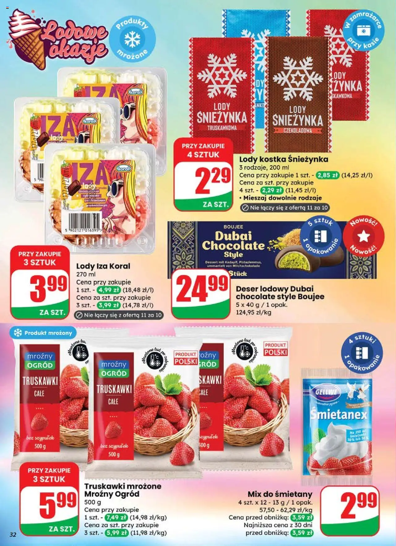 Dino Gazetka od 18.06.2025 | Strona: 32 | Produkty: Czekoladowa, Truskawki, Lody