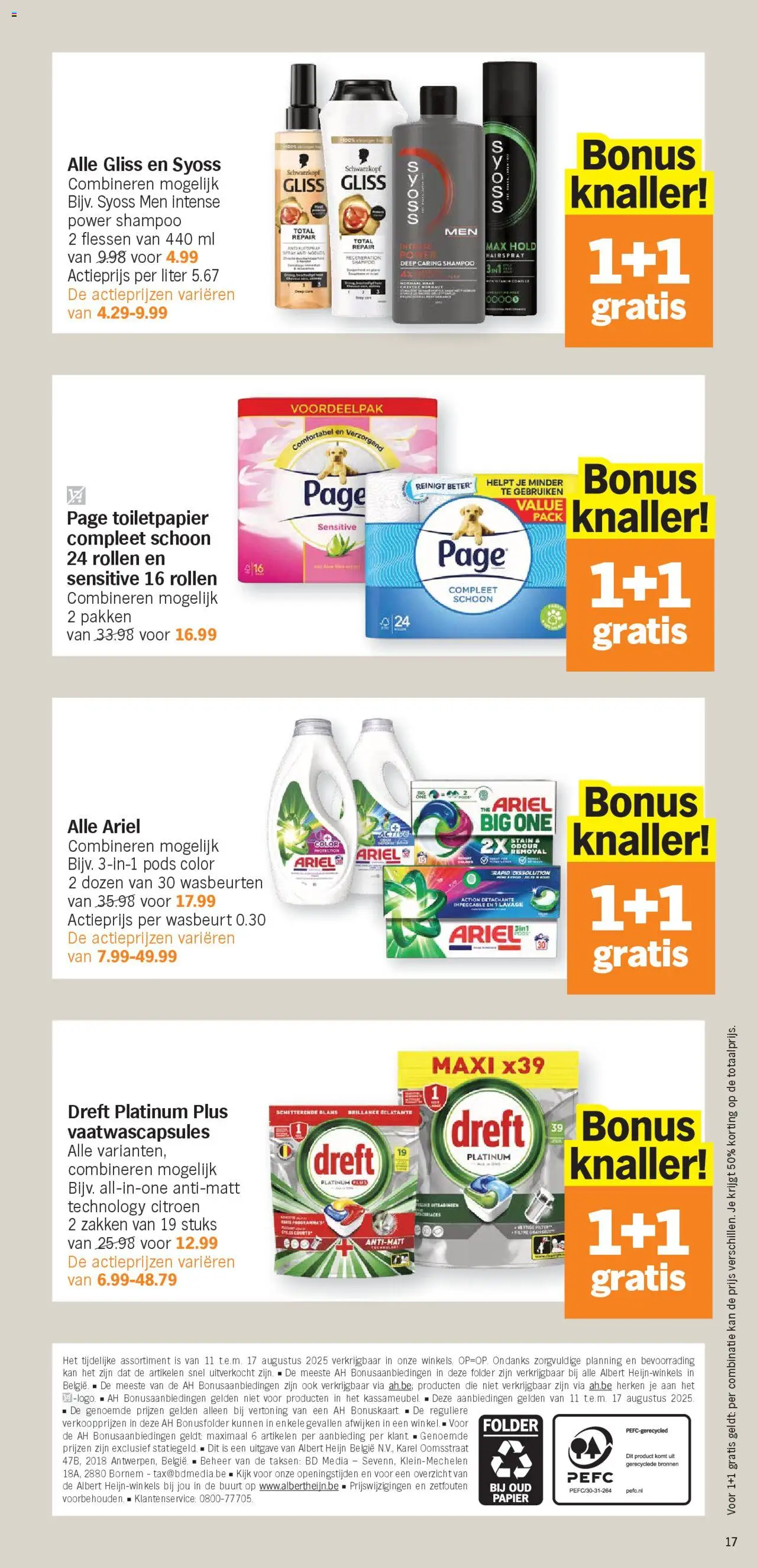  | Pagina: 17 | Producten: Papier, Toilet, Shampoo, Kan