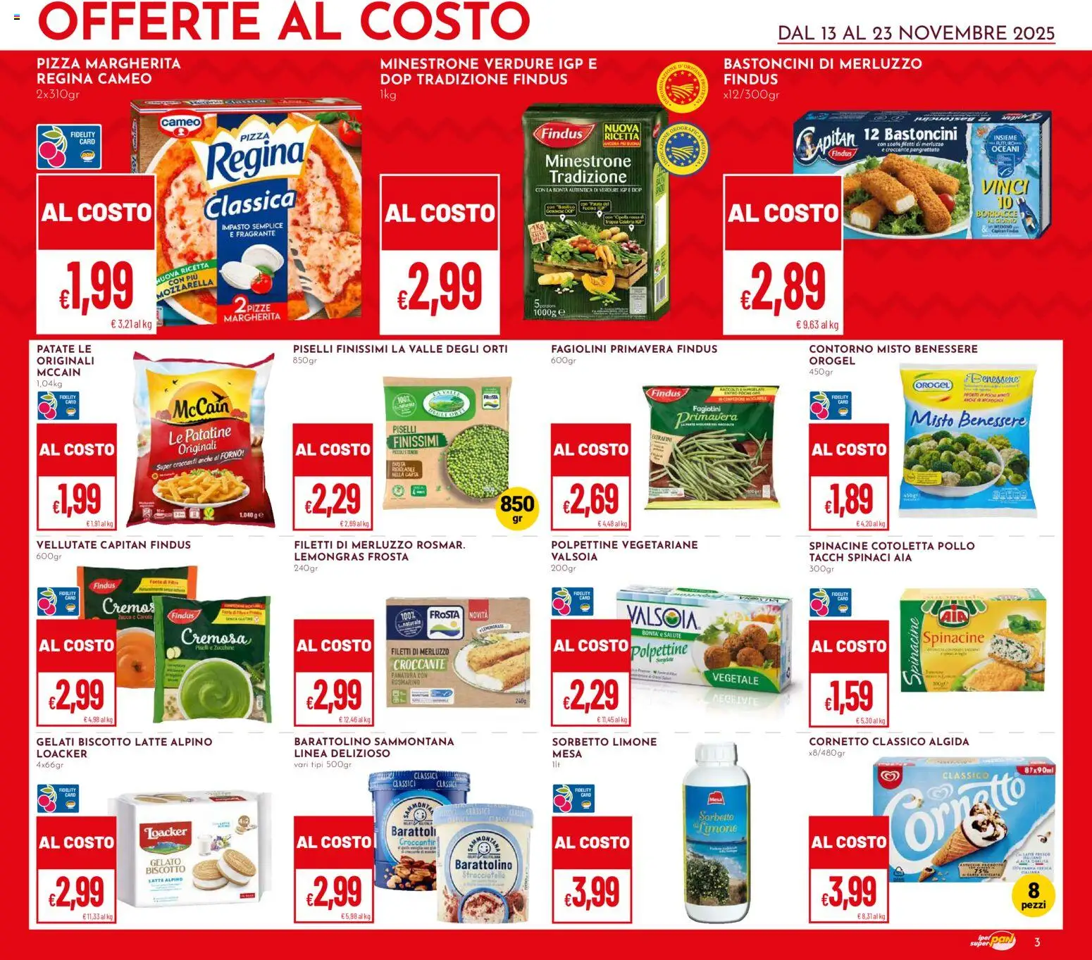 Volantino Pan del 13.11.2025 | Pagina: 3 | Prodotti: Pizza, Verdure, Mozzarella, Barattoli