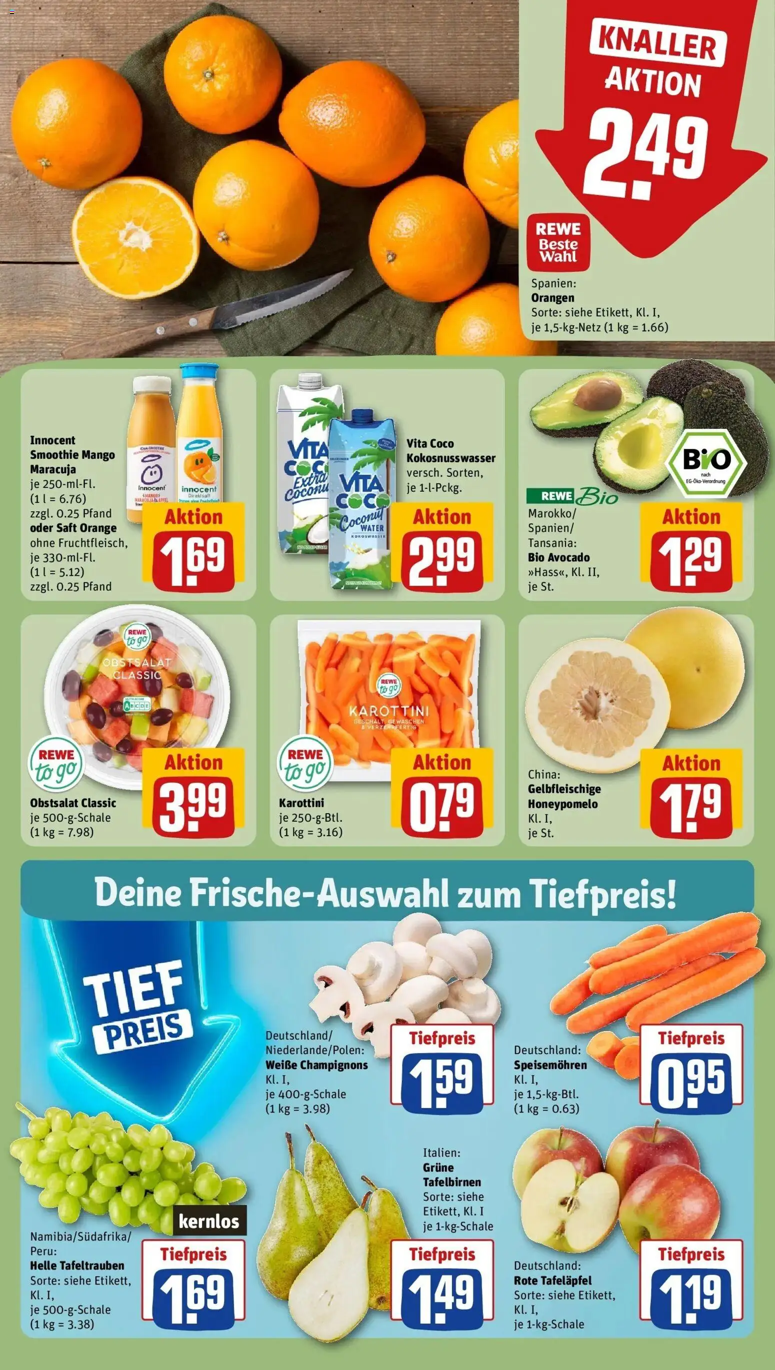 Rewe prospekt Ballenstedt	 – gültig ab 16.02.2026 | Seite: 10 | Produkte: Orangen, Avocado, Mango, Saft
