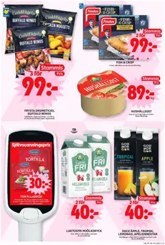 ICA Maxi reklamblad aktuell från 15.09.2025 | Sida: 4 | Produkter: Tortilla, Galler, Hushållsost, Juice