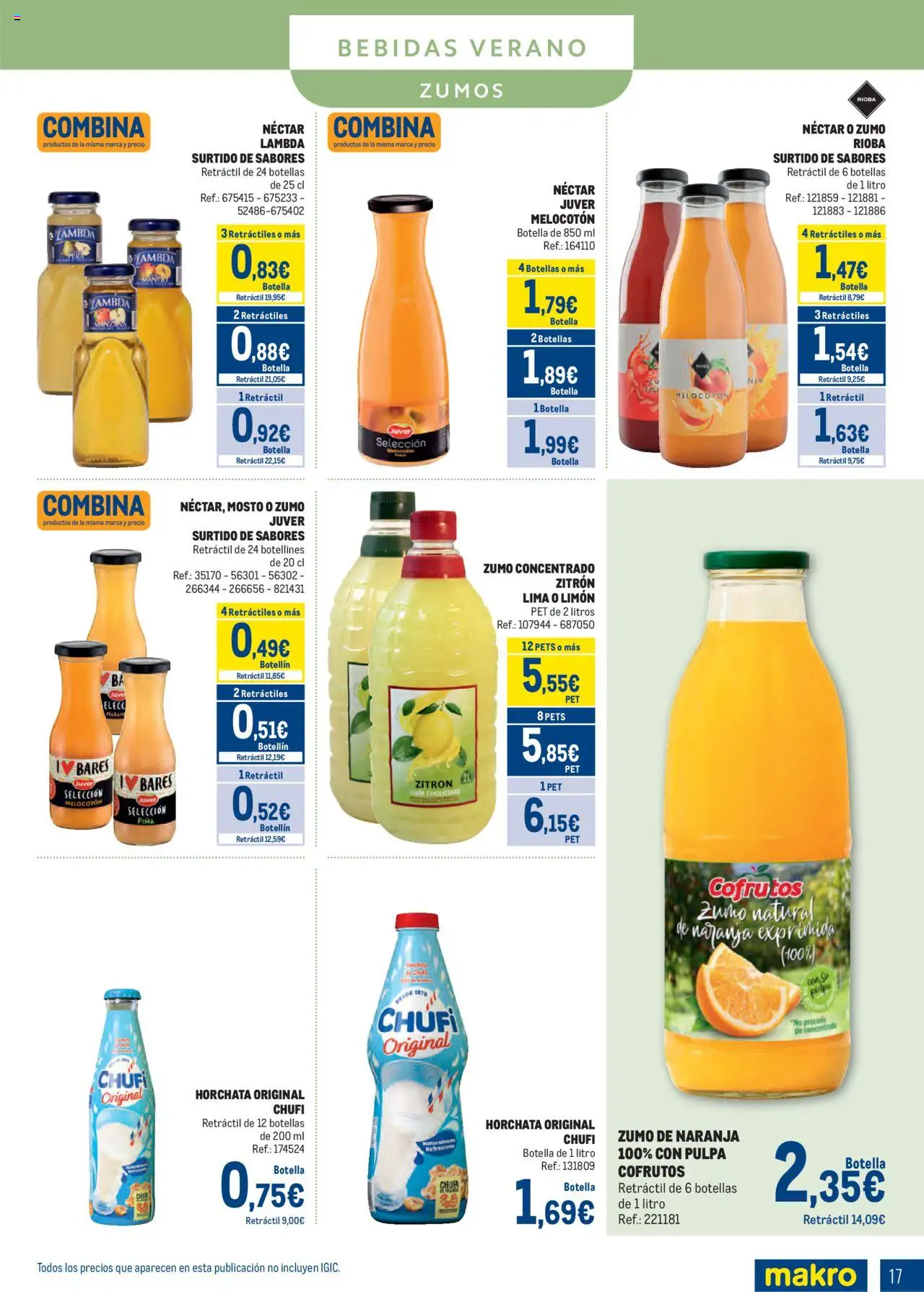 Makro - Bebidas Especial Verano Canarias │ válido desde el 04.08.2025 | Página: 17 | Productos: Lima, Ροζ πιπέρι, Κορνίζα, Néctar