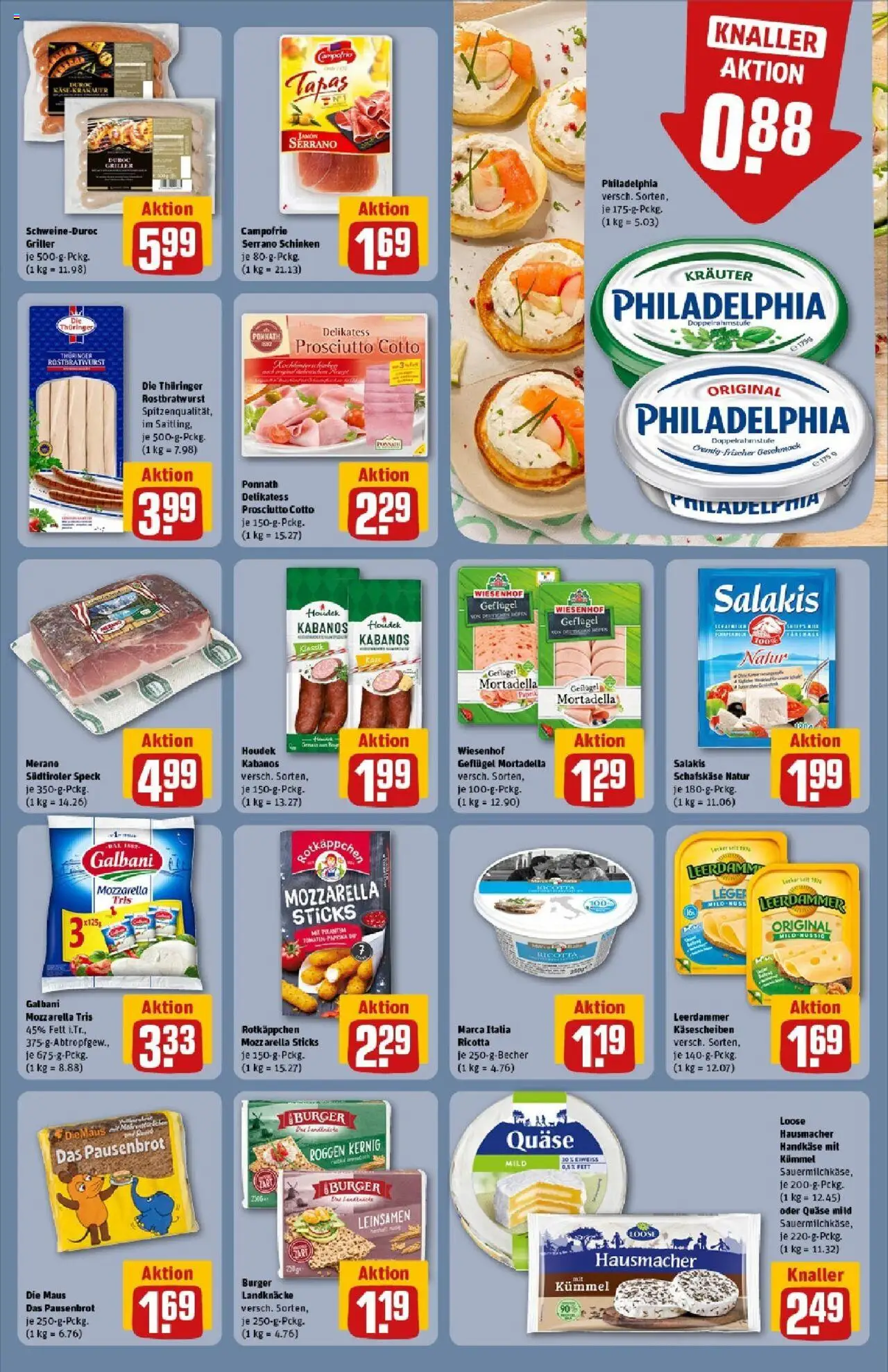 Rewe prospekt Hünxe	 - gültig ab dem 01.06.2025 | Seite: 5 | Produkte: Mozzarella, Burger, Leerdammer, Schafskase