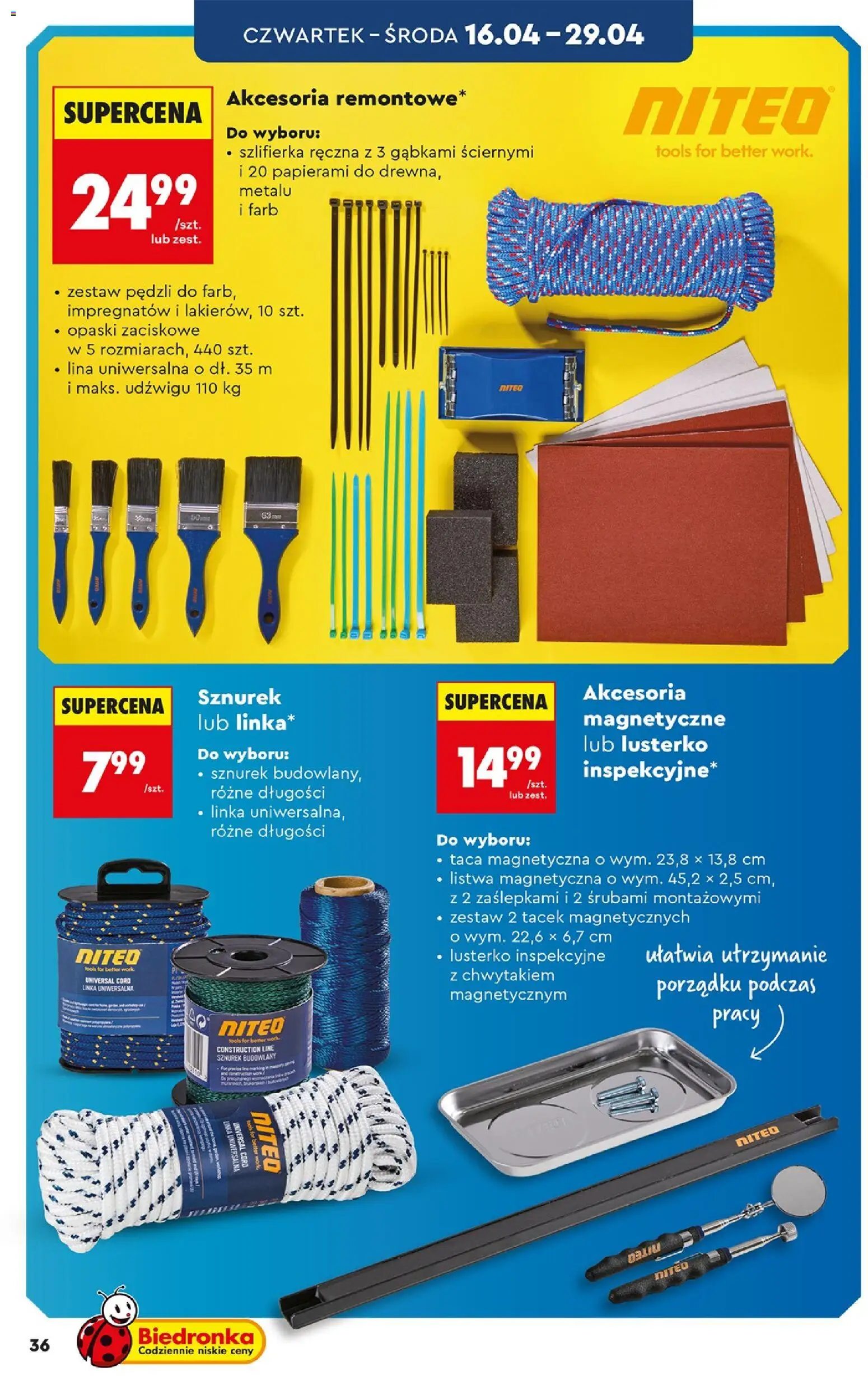 Biedronka gazetka - Hity i inspiracje od 11.04.2026 | Strona: 36 | Produkty: Szlifierka