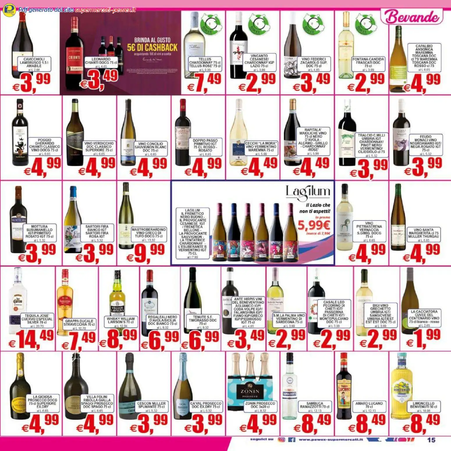 Volantino Pewex del 07.04.2026 | Pagina: 15 | Prodotti: Vino, Spumante, Limoncello, Grappa