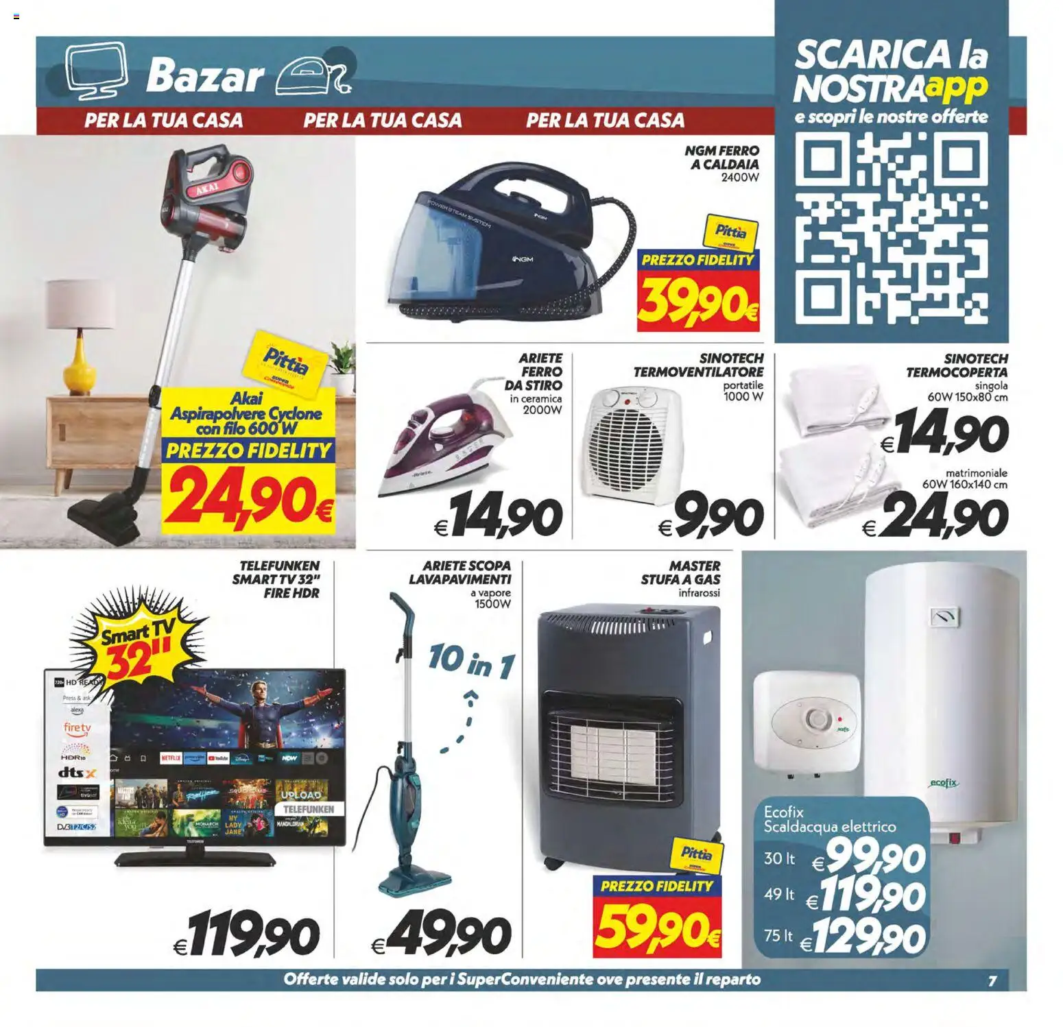 Volantino SuperConveniente del 13.02.2026 | Pagina: 32 | Prodotti: smart TV, Caldaia, Aspirapolvere, Stufa a gas
