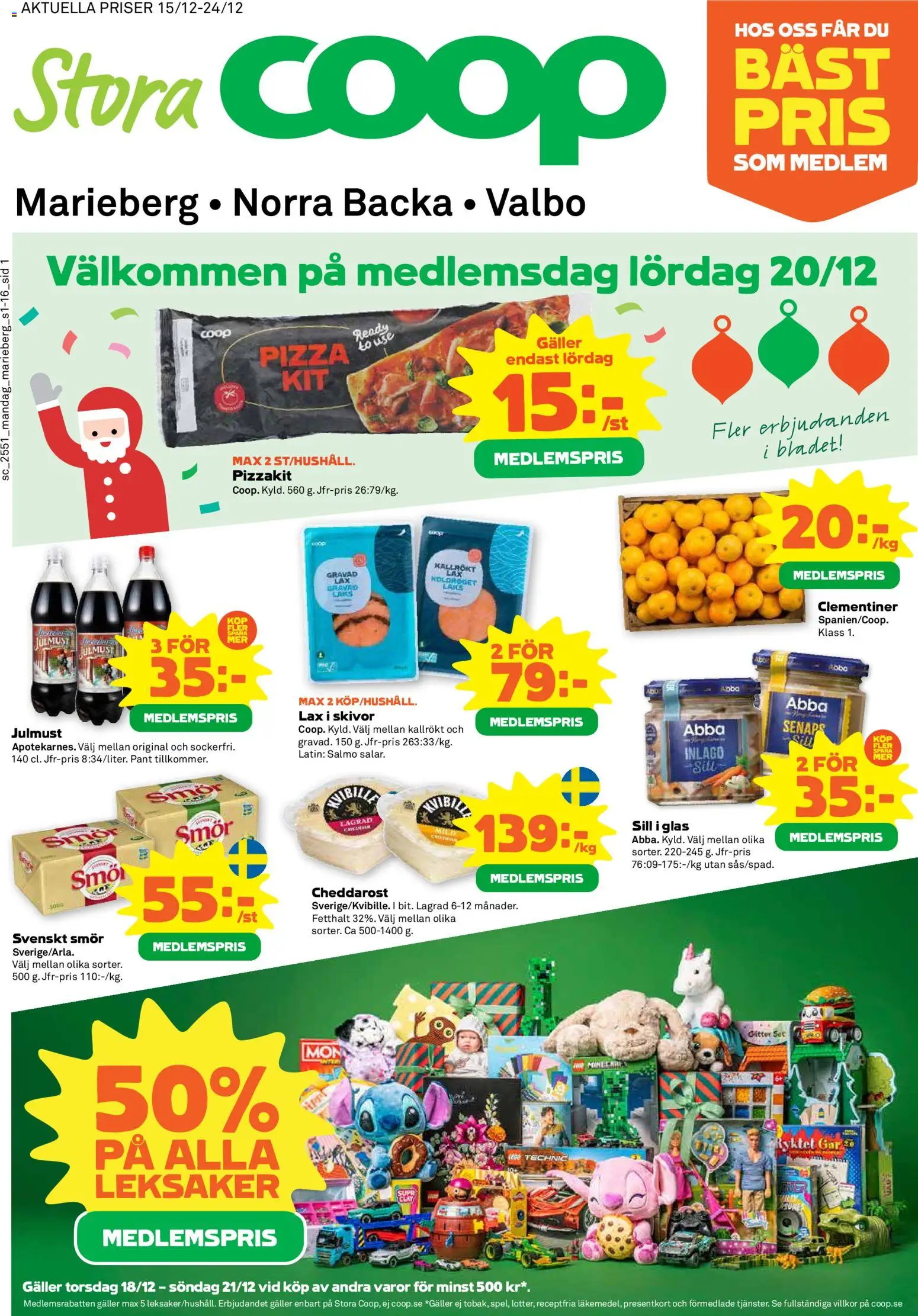 Coop Forum reklamblad aktuell från 15.12.2025 | Sida: 1 | Produkter: Senap, Galler, Sill, Pizzakit