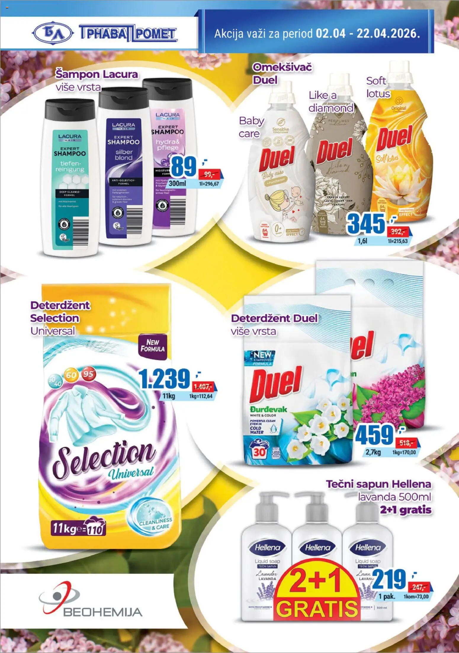 Trnava Promet katalog - važi od 02.04.2026 | Strana: 30 | Proizvode: Deterdžent, Tečni sapun, Šampon, Sapun