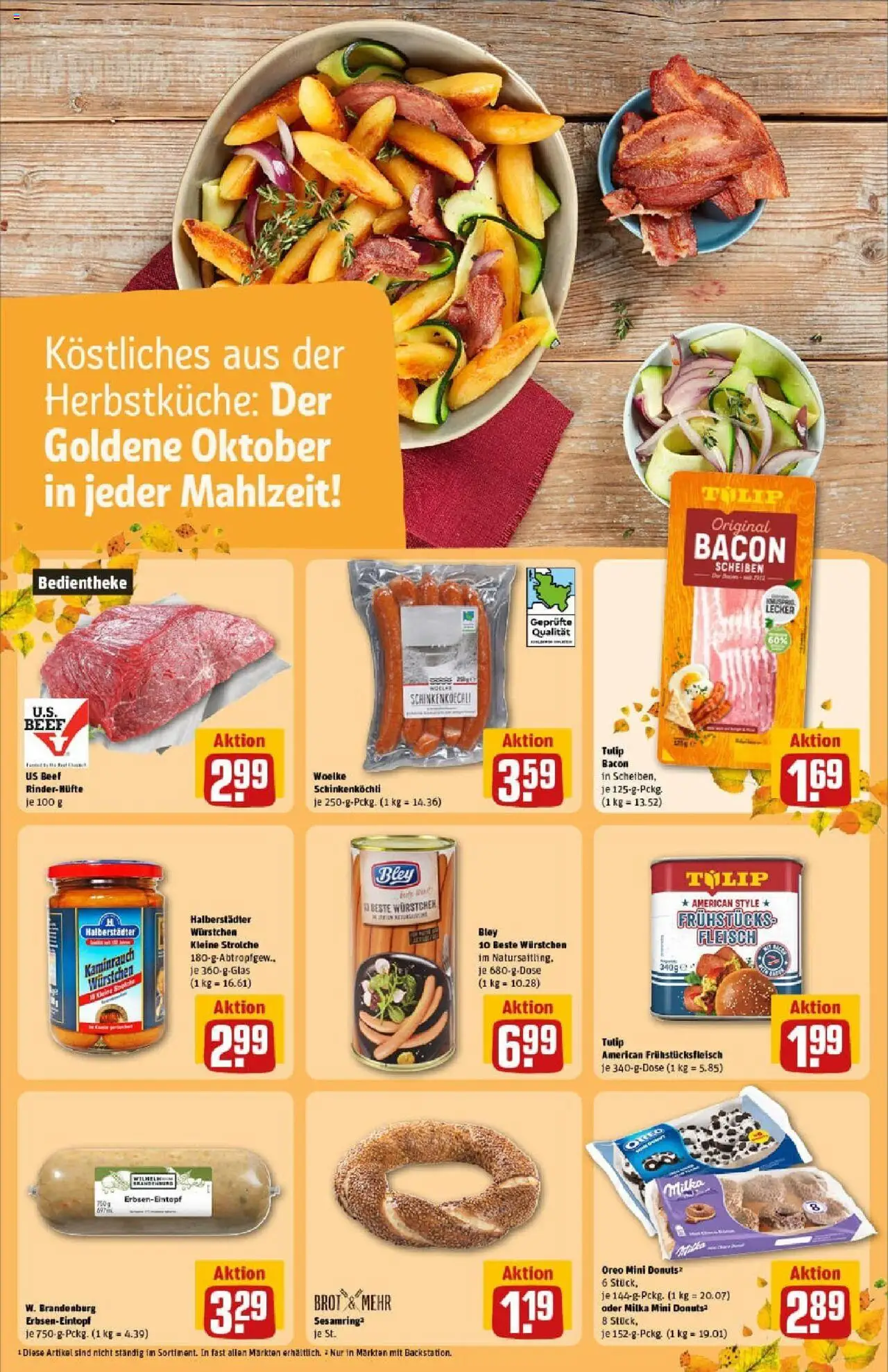 Rewe prospekt Hamburg / Wandsbek	 – gültig ab 06.10.2025 | Seite: 27 | Produkte: Milka, Donuts, Brot, Fleisch