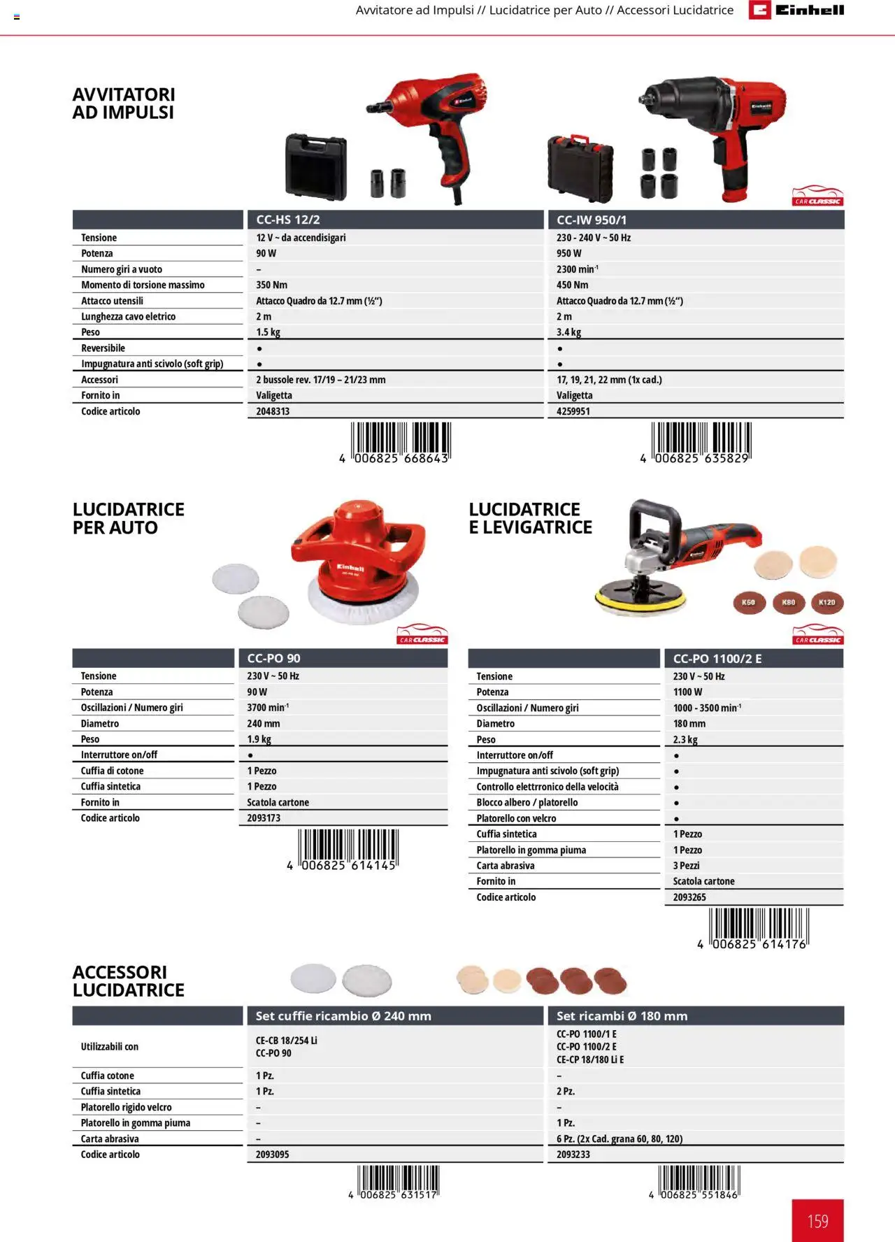Volantino Einhell del 06.02.2025 | Pagina: 159 | Prodotti: Avvitatore, Scivolo, Cuffie, Cavo