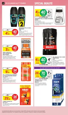 Intermarché - Prévisualisation de GEL DOUCHE 5-EN-1 DARK TEMPTATION, 2x400ml - soit 800 ml - 8,35 € le litre valide à partir de 20.01.2026 | Page: 20 | Produits: Gel à raser, Brosse, Gel douche, Douche