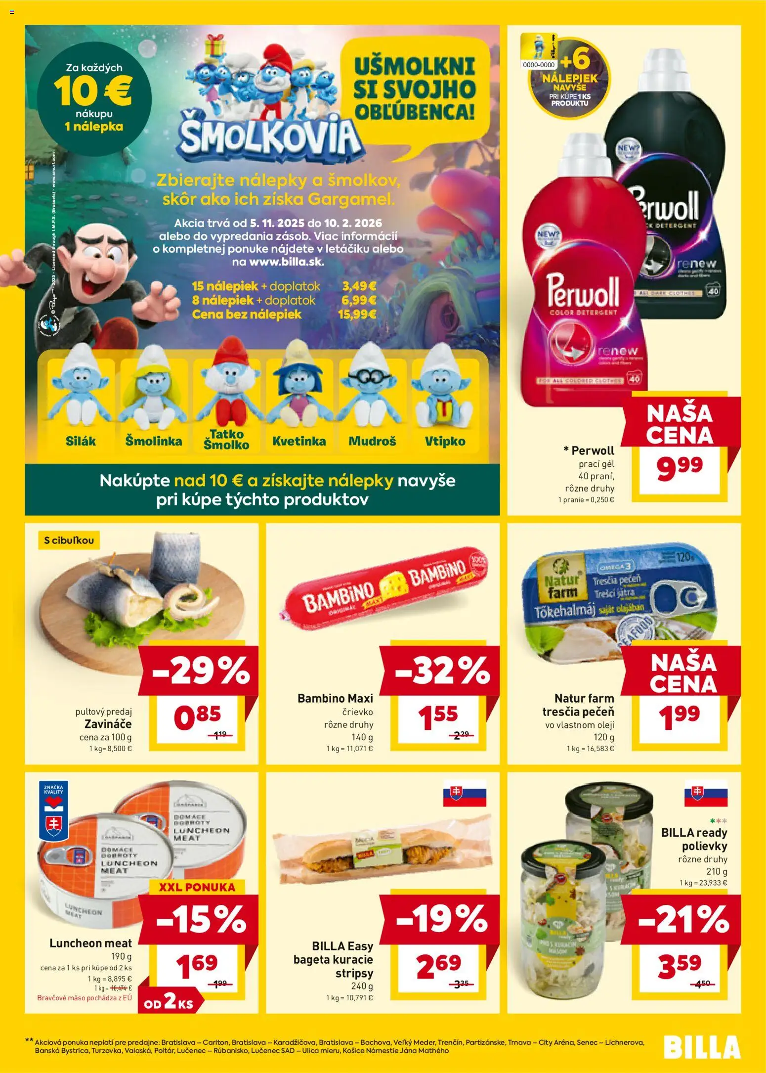 Nové Billa akcie – leták je platný od 27.12.2025 | Strana: 15 | Produkty: Perwoll, Bravčové mäso