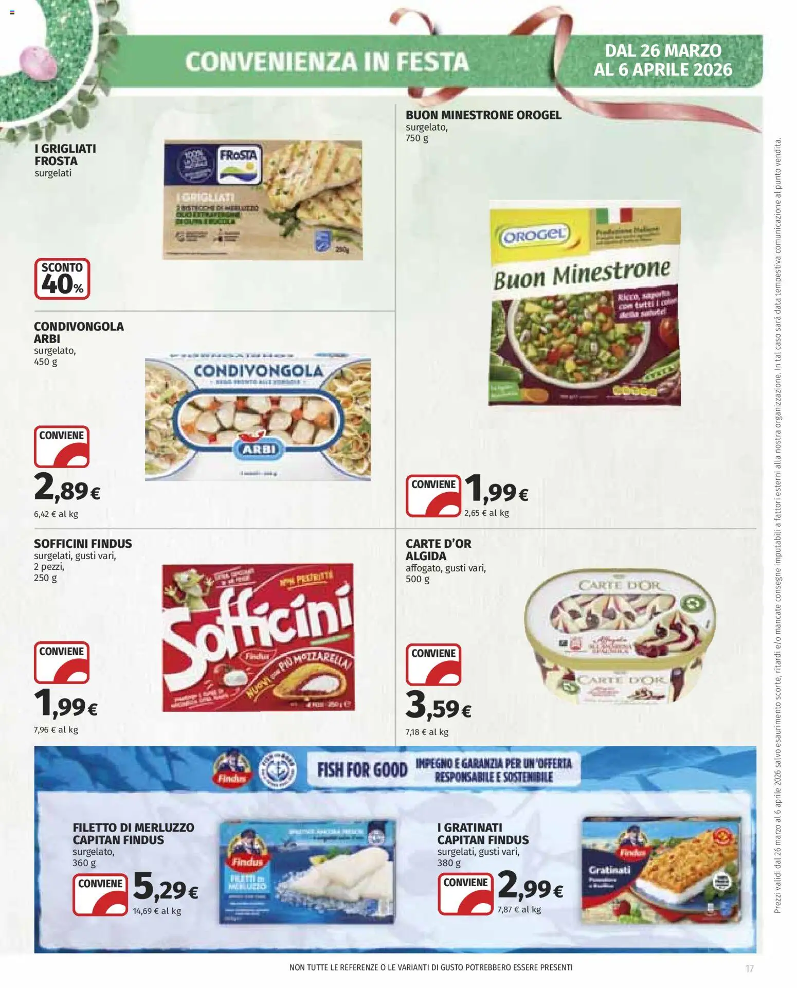Volantino COOP del 26.03.2026 | Pagina: 17 | Prodotti: Minestrone, Merluzzo, Mozzarella, Data