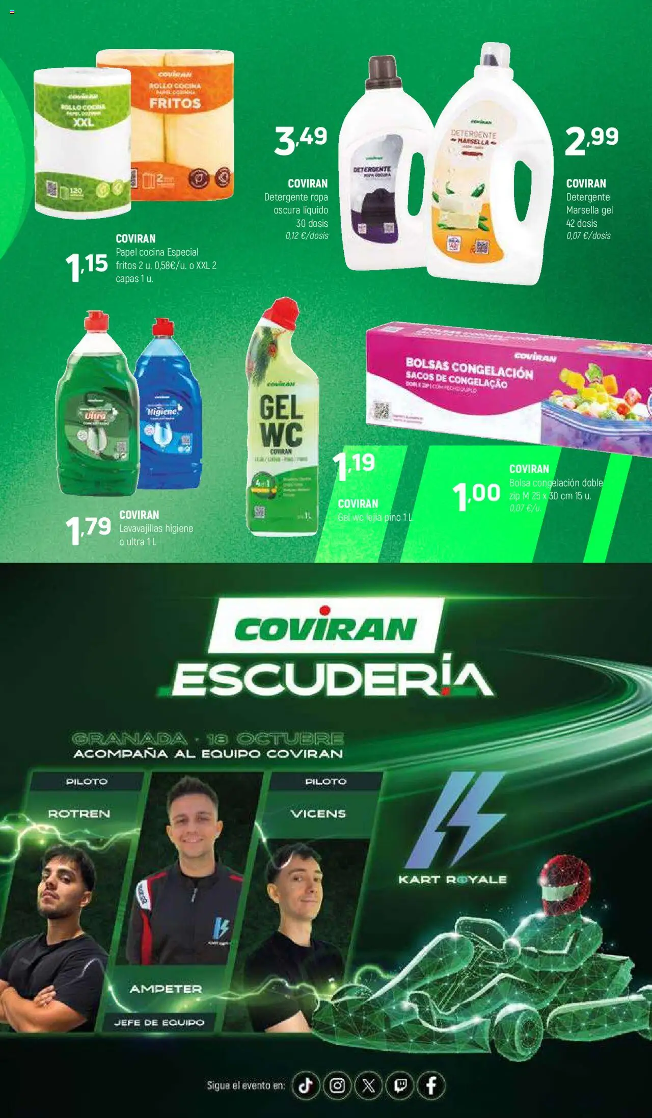 Coviran ofertas │ válido desde el 07.10.2025 | Página: 9 | Productos: Detergente, Bolsa, Cocina, Lavavajillas