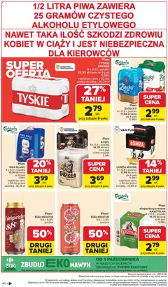 Pogląd oferty "Carrefour Gazetka" - ważna od 10.11.2025 | Strona: 42 | Produkty: Tyskie, Piwo, Piwo kozel
