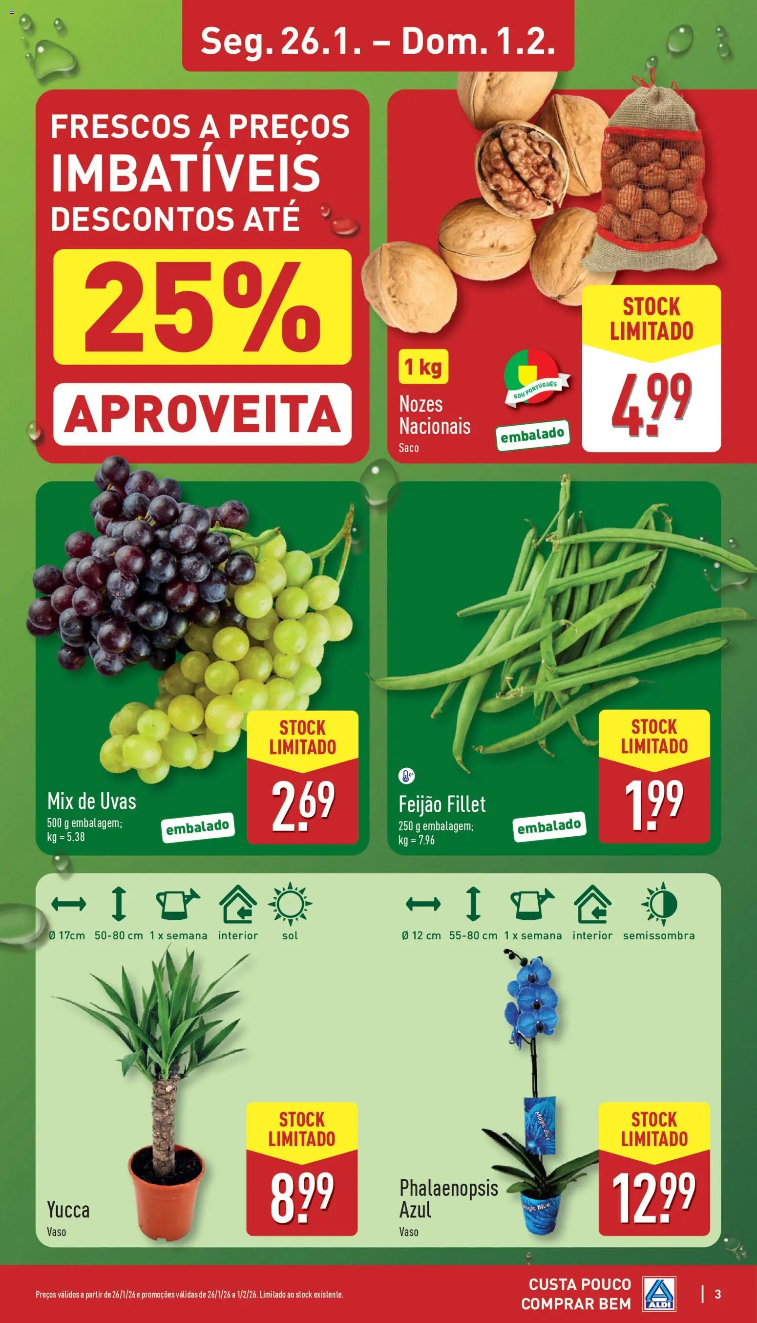 Aldi folheto │ válido de 26.01.2026 | Página: 3 | Produtos: Vaso, Nozes, Uvas