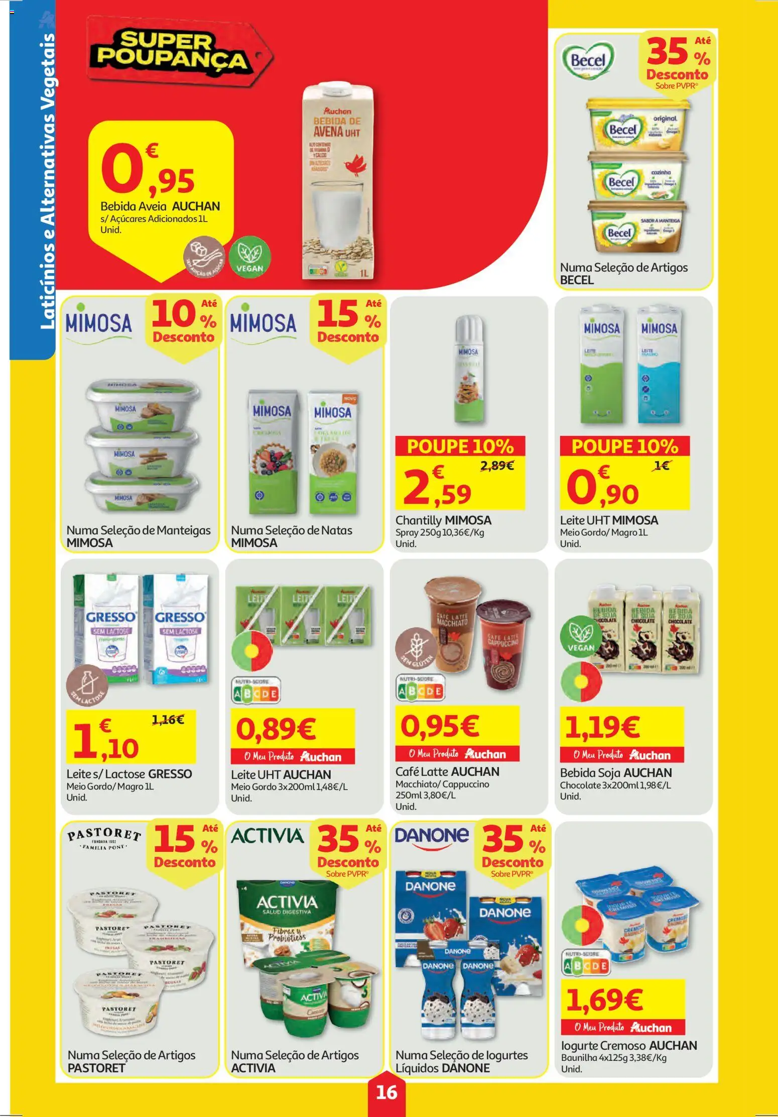 Auchan folheto │ válido de 26.03.2026 | Página: 16 | Produtos: Aveia, Chantilly, Manteiga, Café