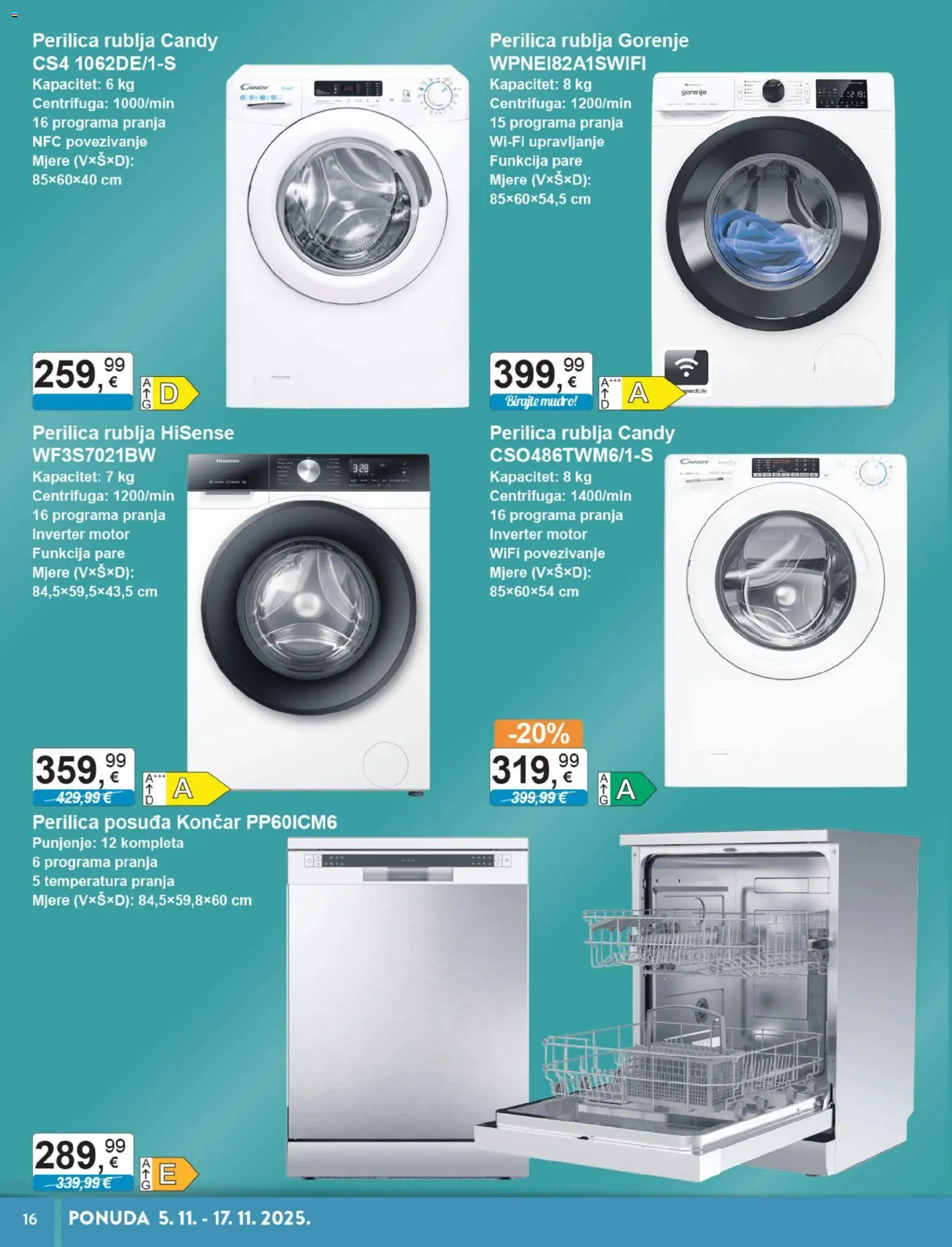 KTC katalog | vrijedi od 05.11.2025 | Stranica: 16 | Proizvodi: Perilica posuđa, Perilica rublja