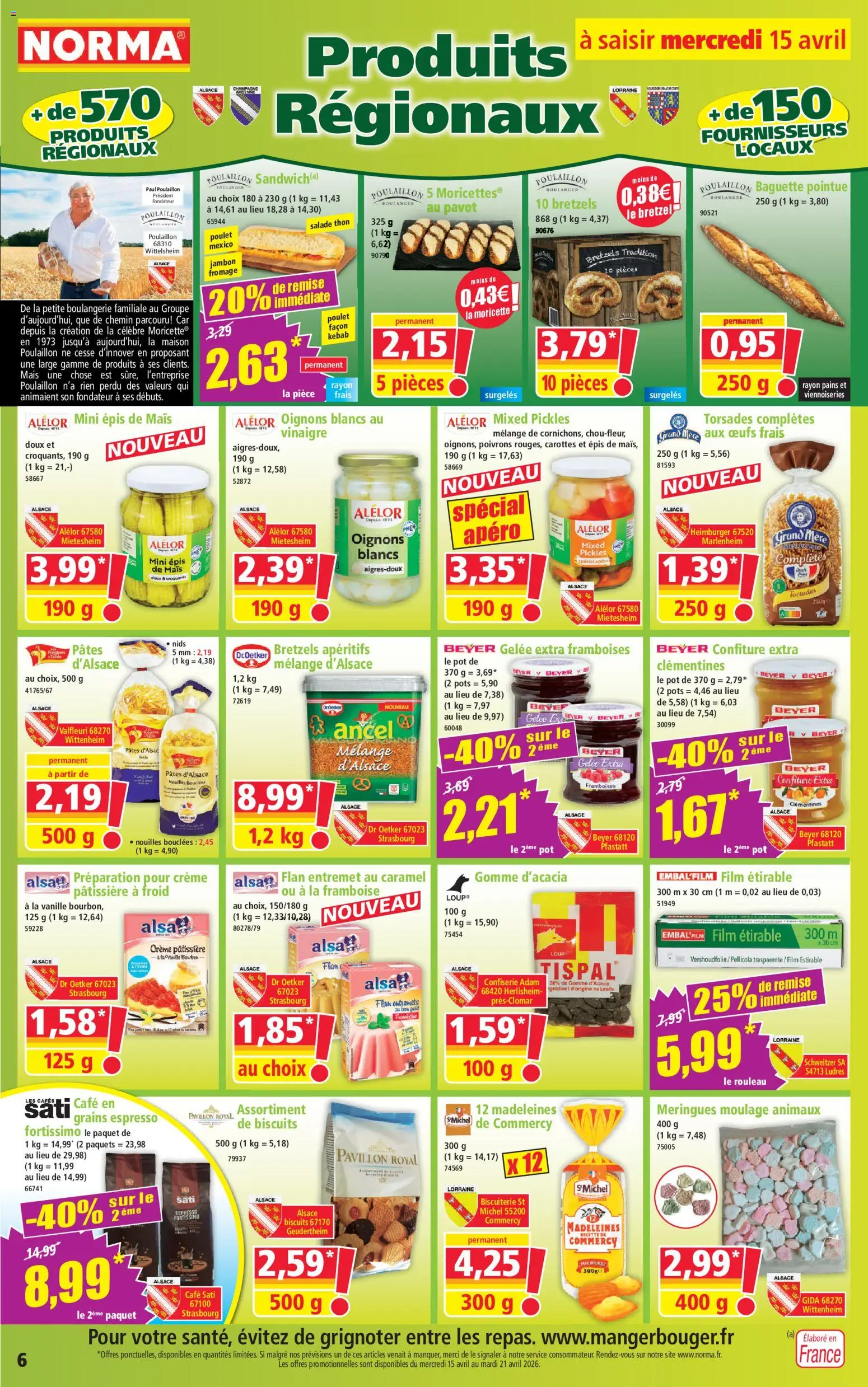 {H1} | Page: 6 | Produits: Salade, Thon, Viennoiseries, Gelée